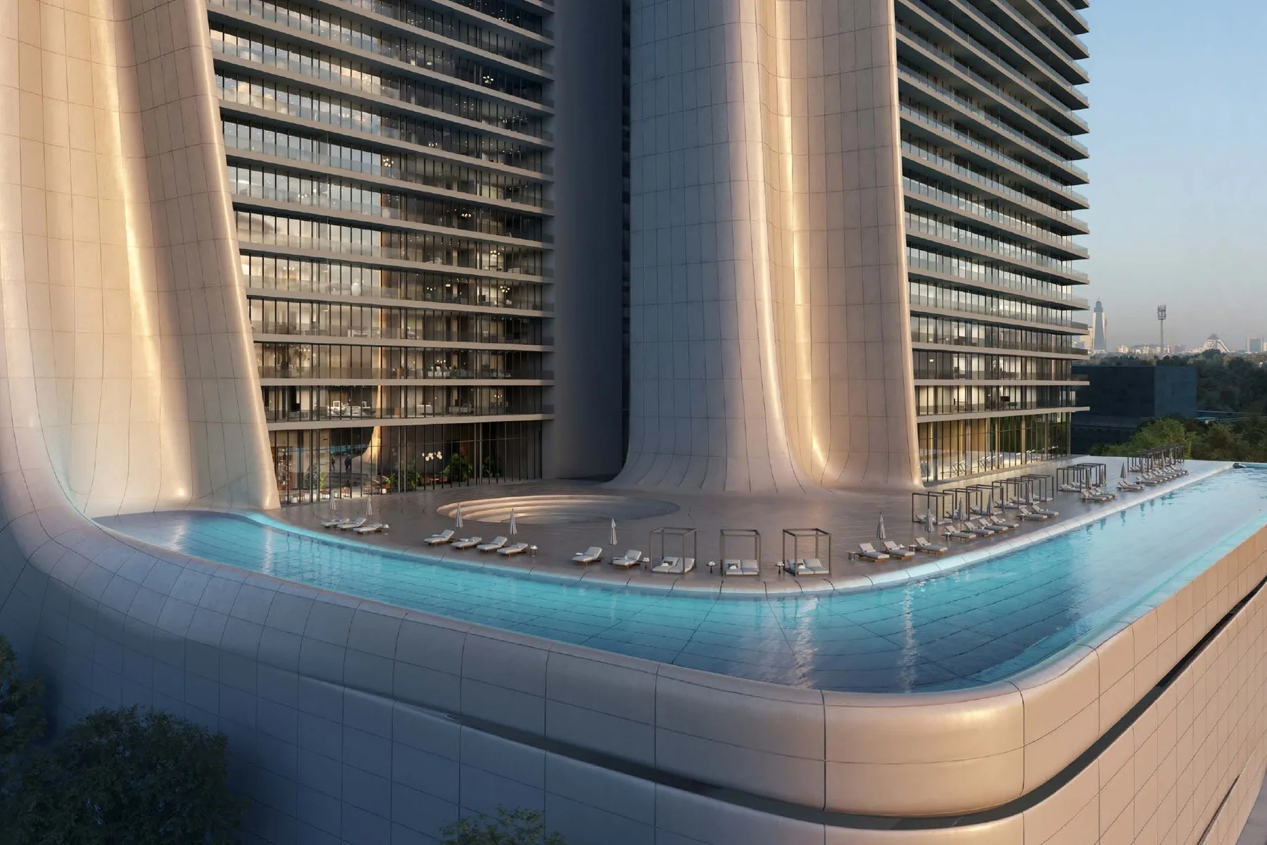 Podium pool deck