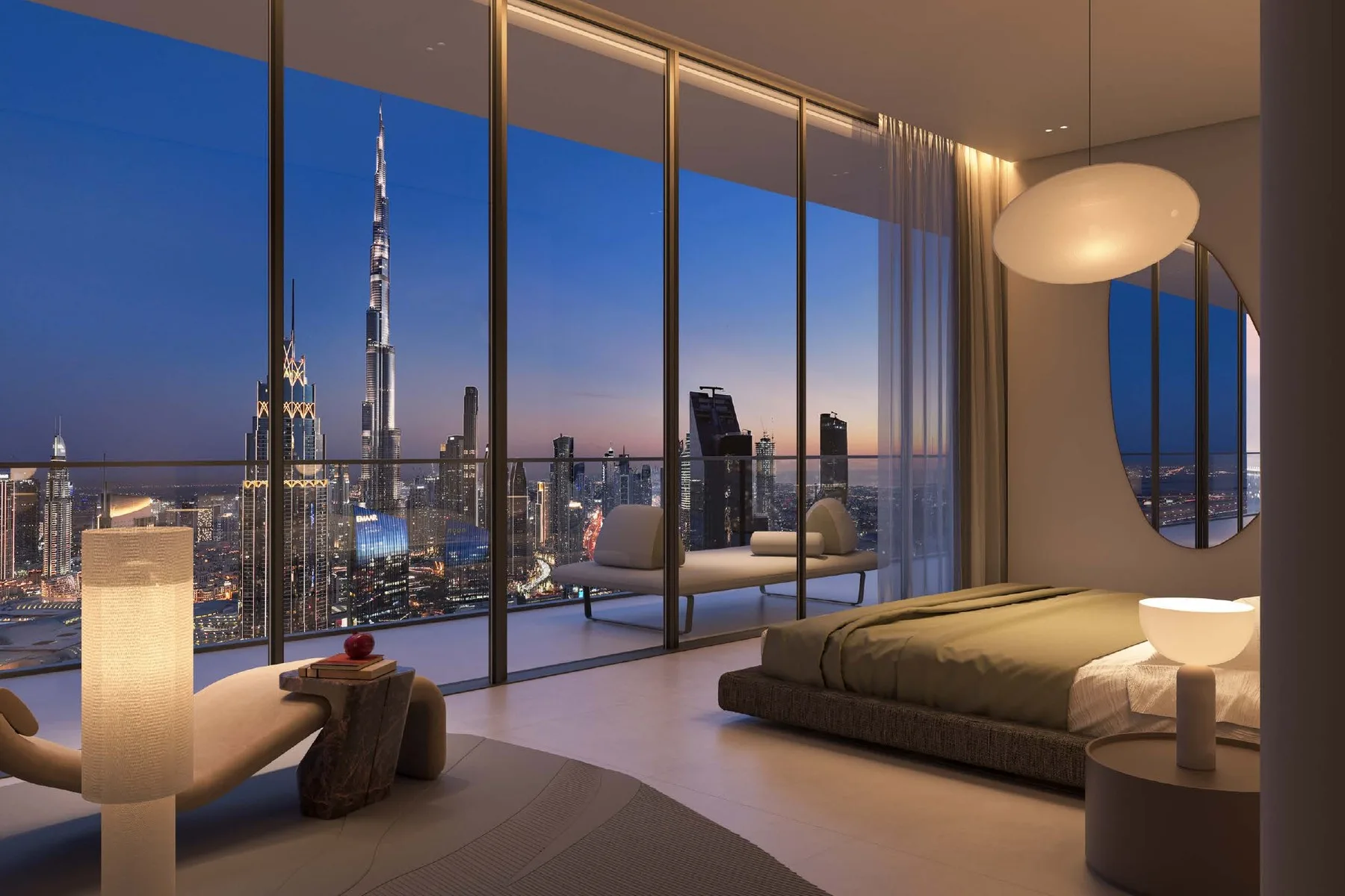 Bedroom with Burj Khalifa view
