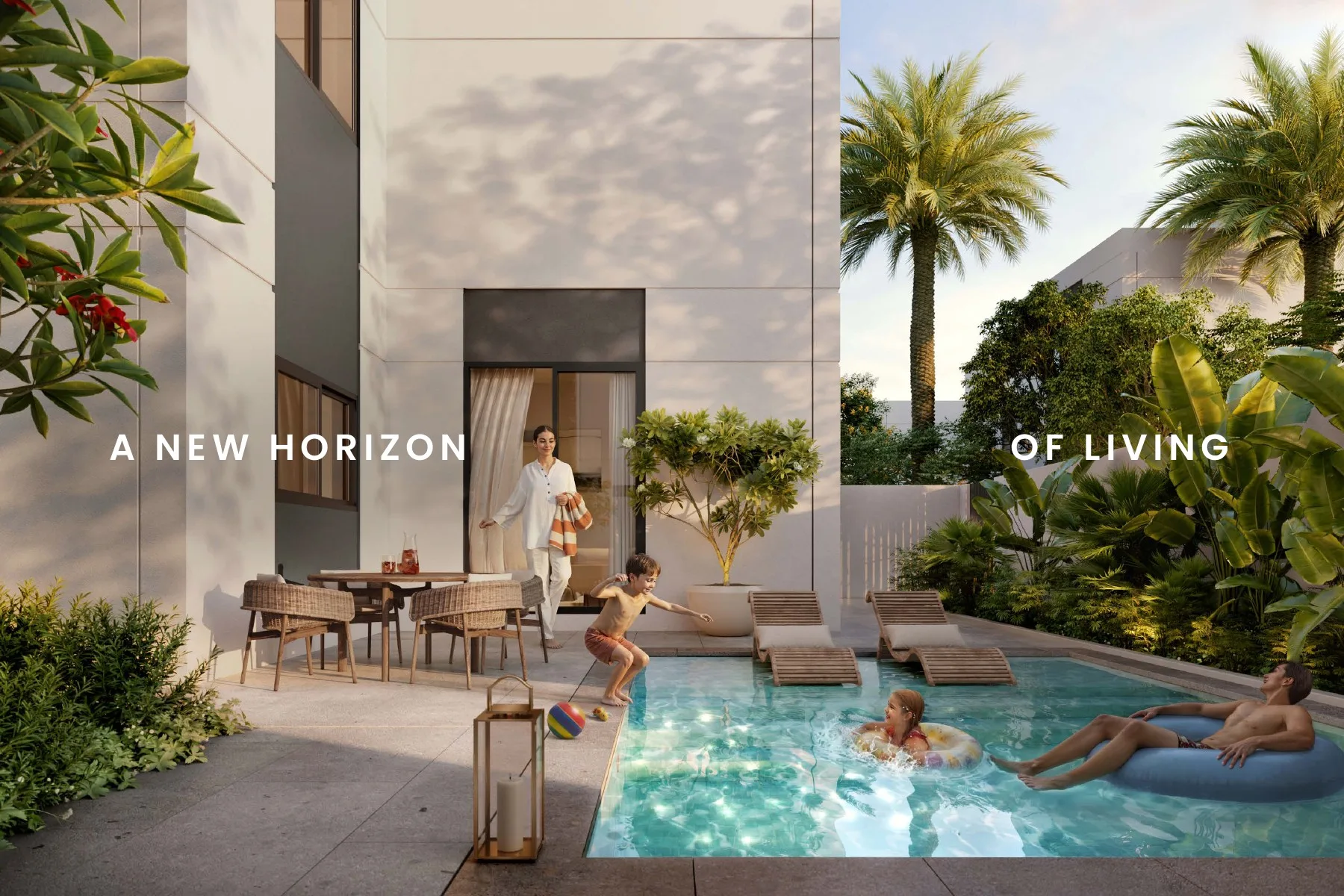 Villa garden and pool