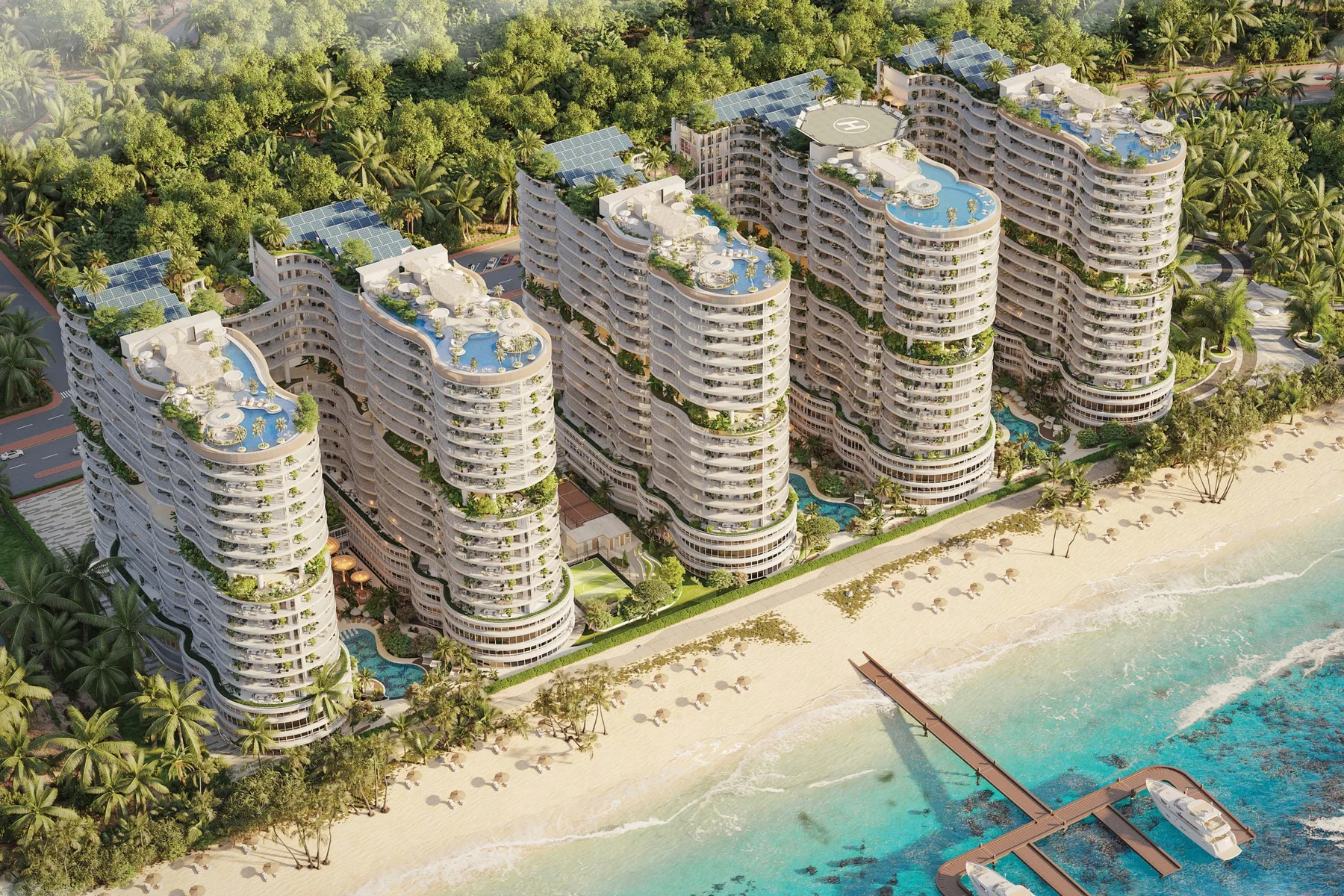 The five towers on the beach