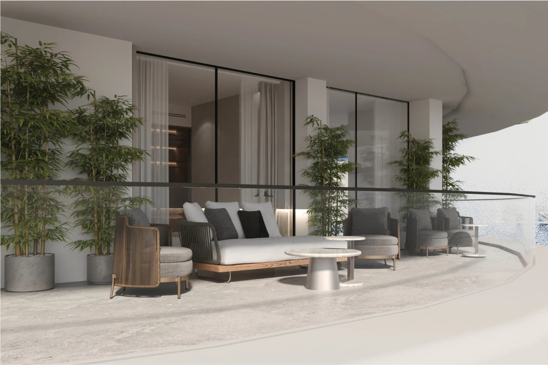 Terrace lounge above the water