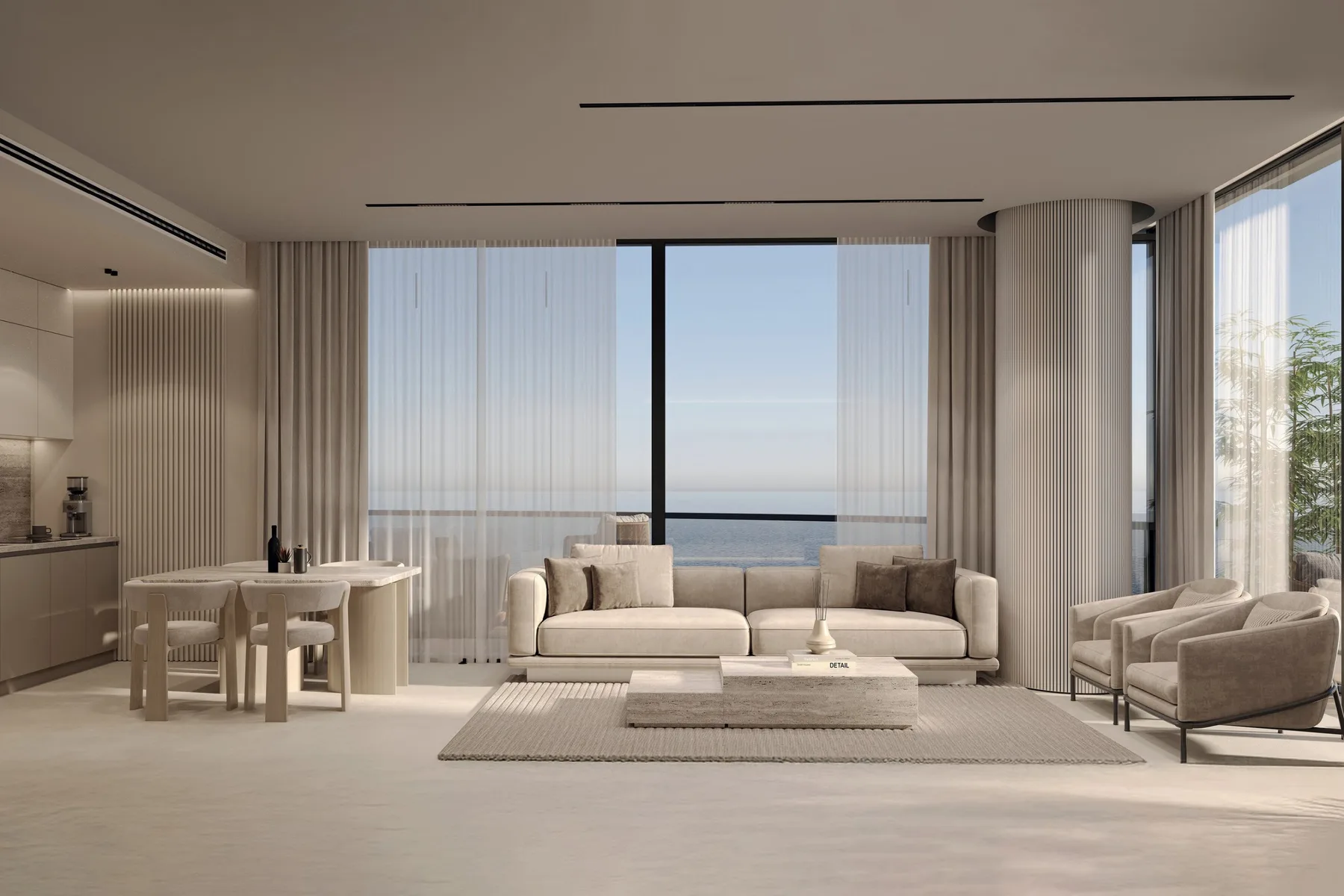 Living area facing the sea