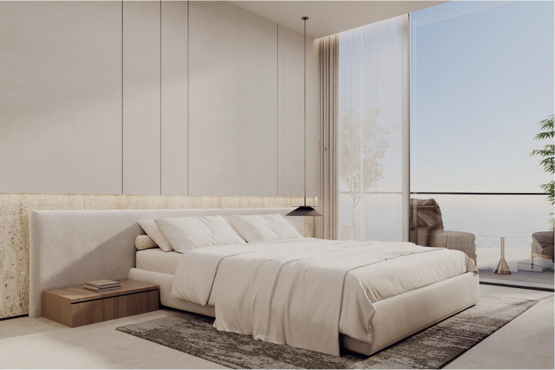 Bedroom with sea view