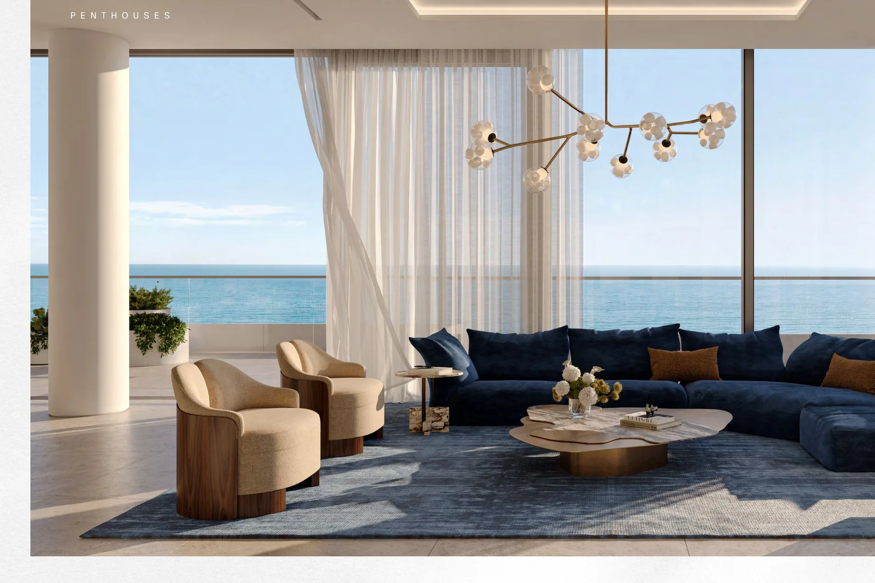 Living area with sea view