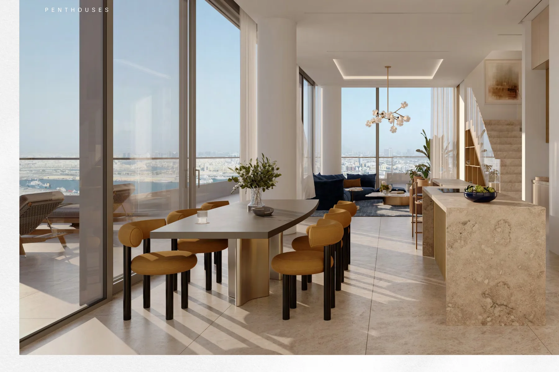 Dining area and open kitchen