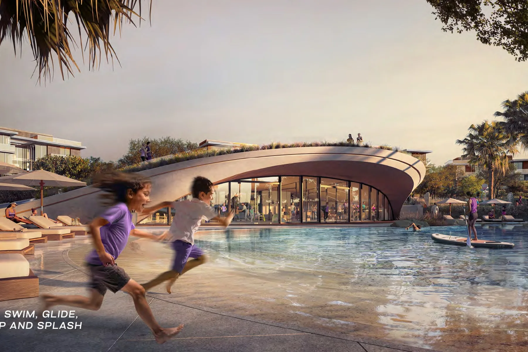 Lap pool and clubhouse