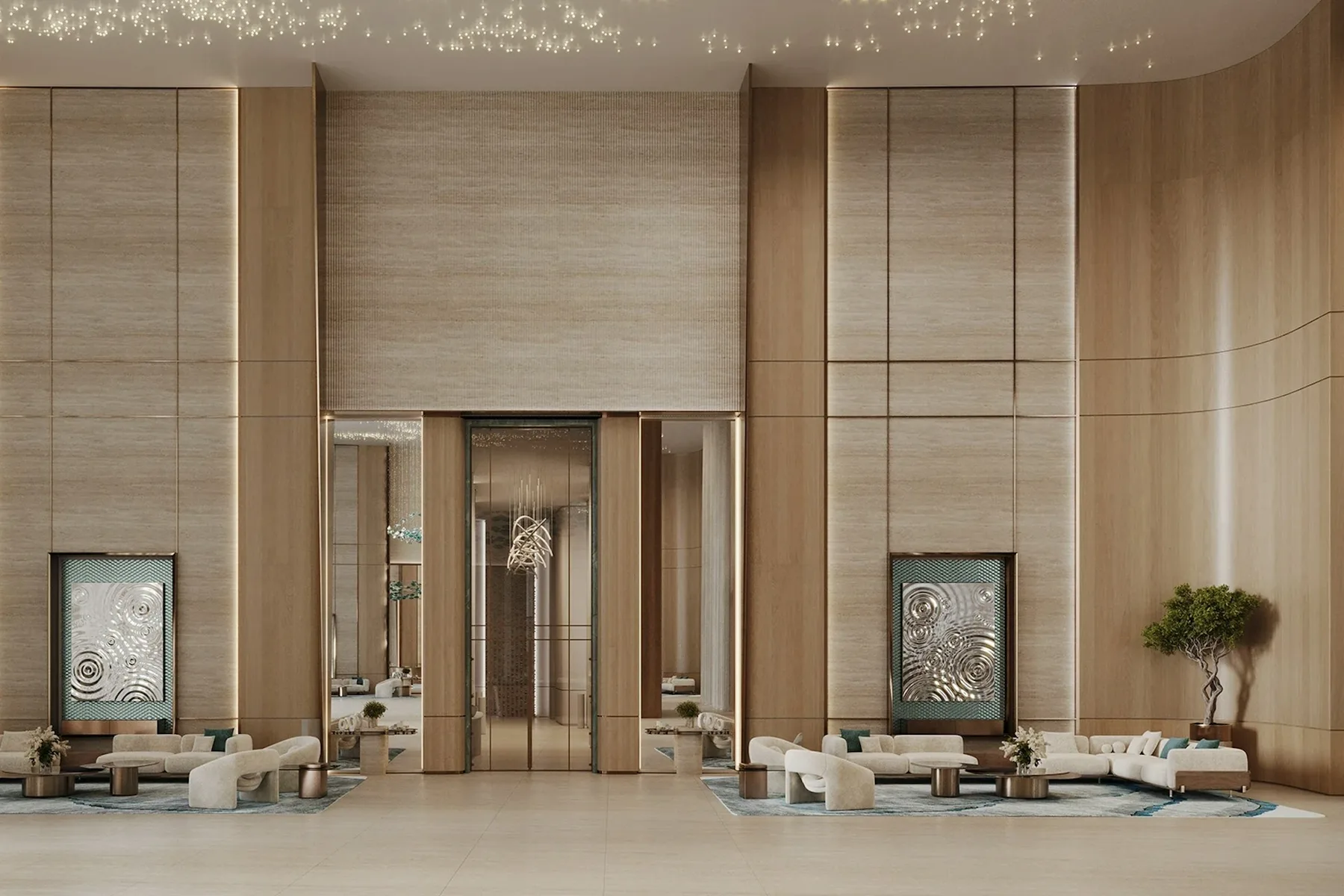 Double-height entrance lobby
