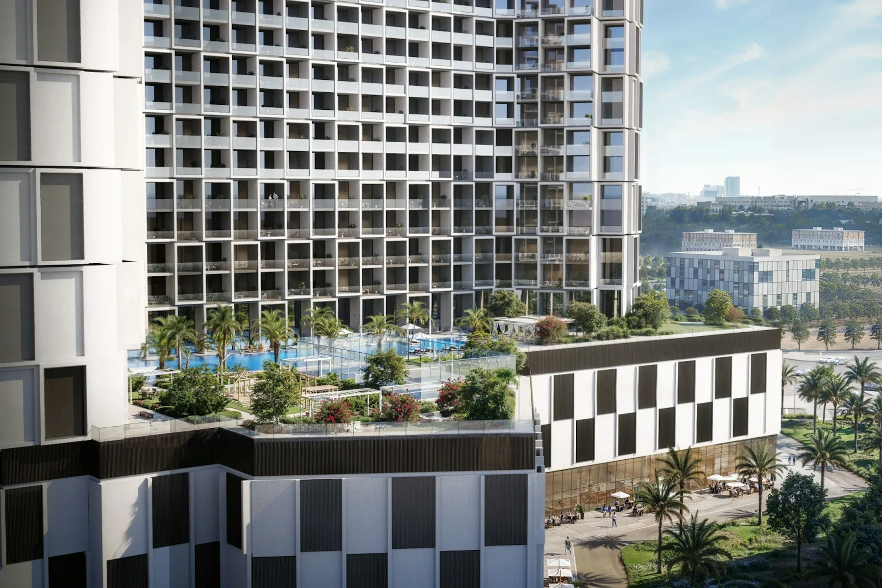 Podium with retail at street level