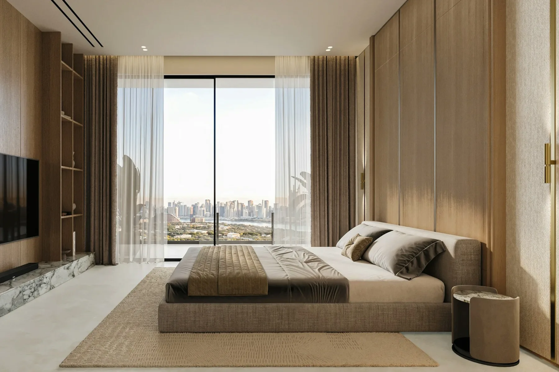 Bedroom with a view over the creek