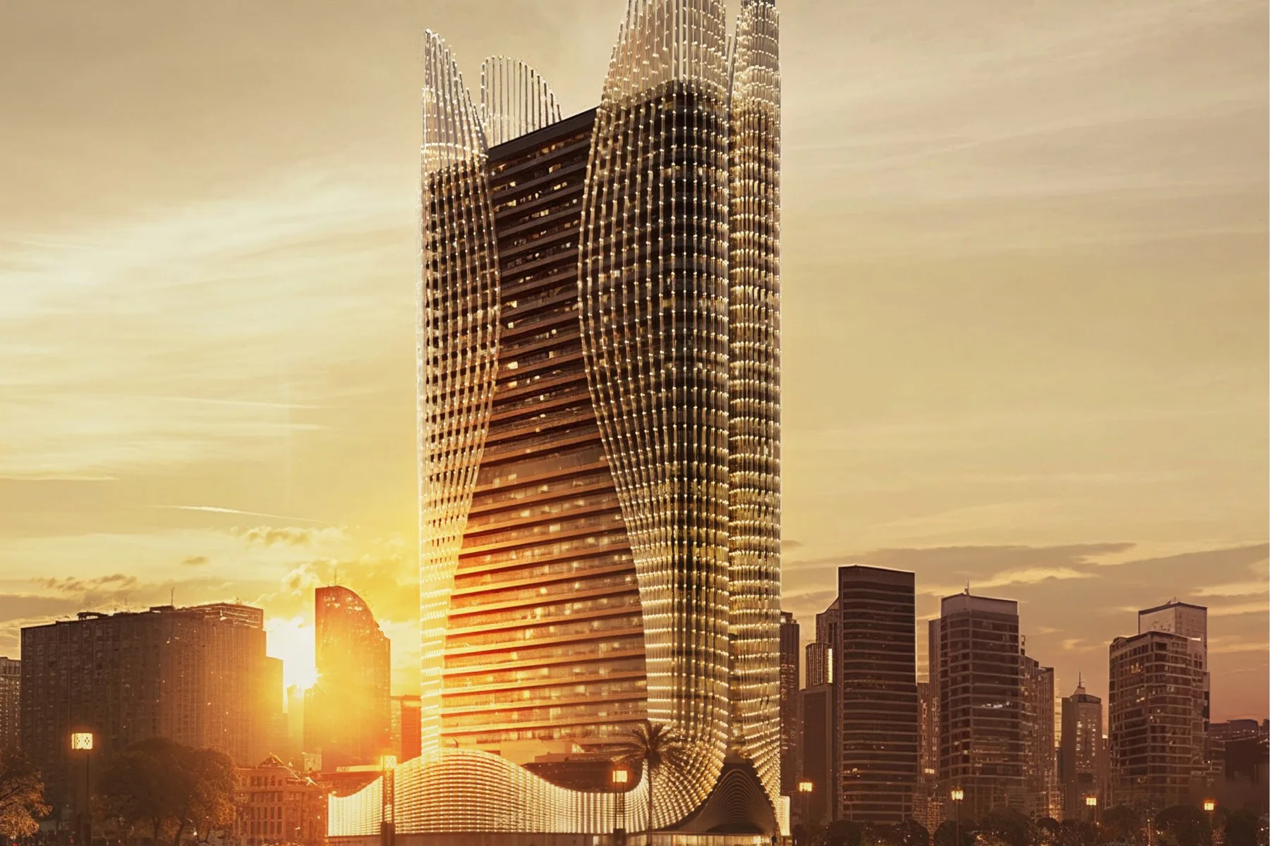 Exterior at sunset
