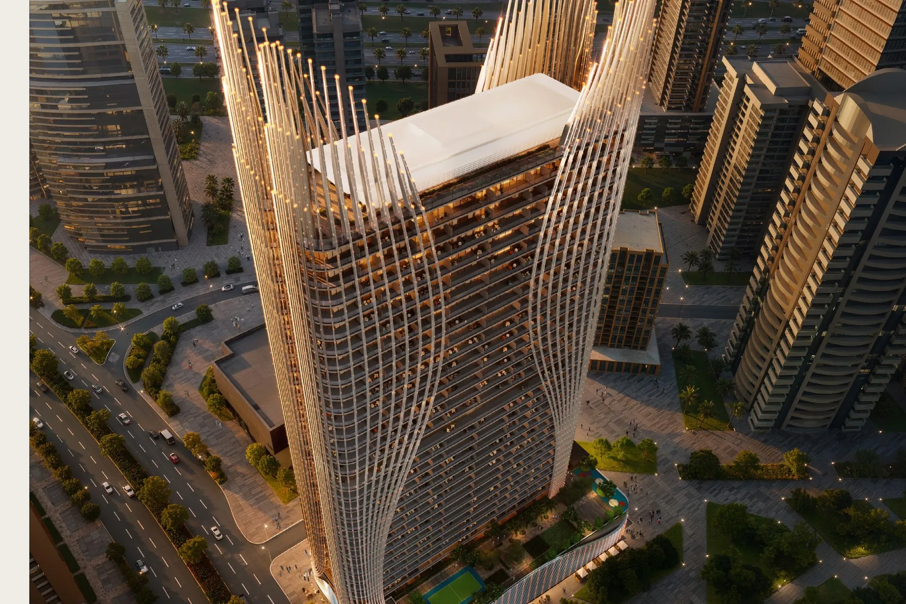 Aerial – tower and roof