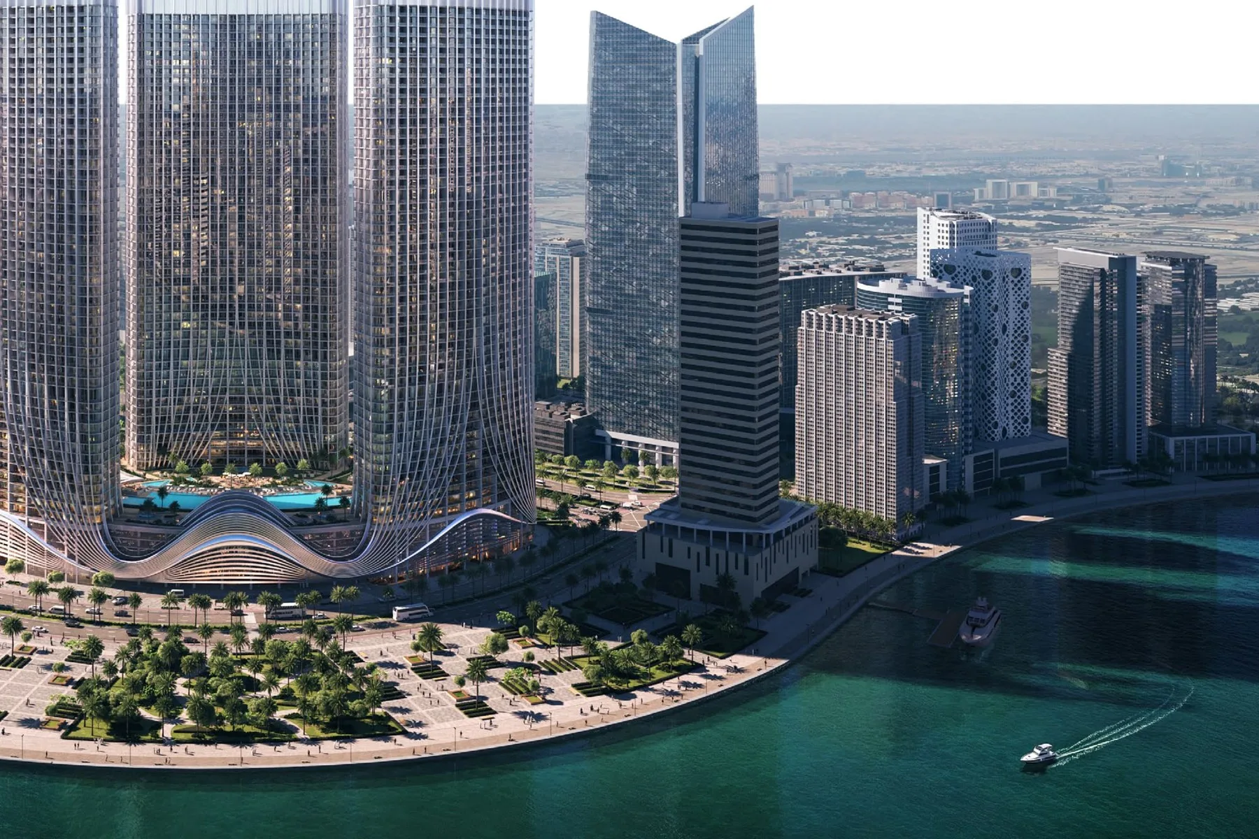 Podium and canal frontage