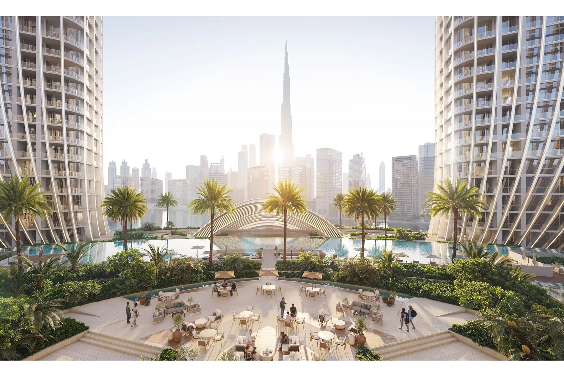 Podium deck with Burj Khalifa view