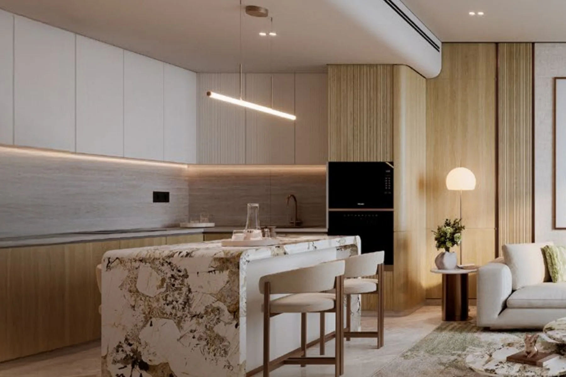 Kitchen and living area