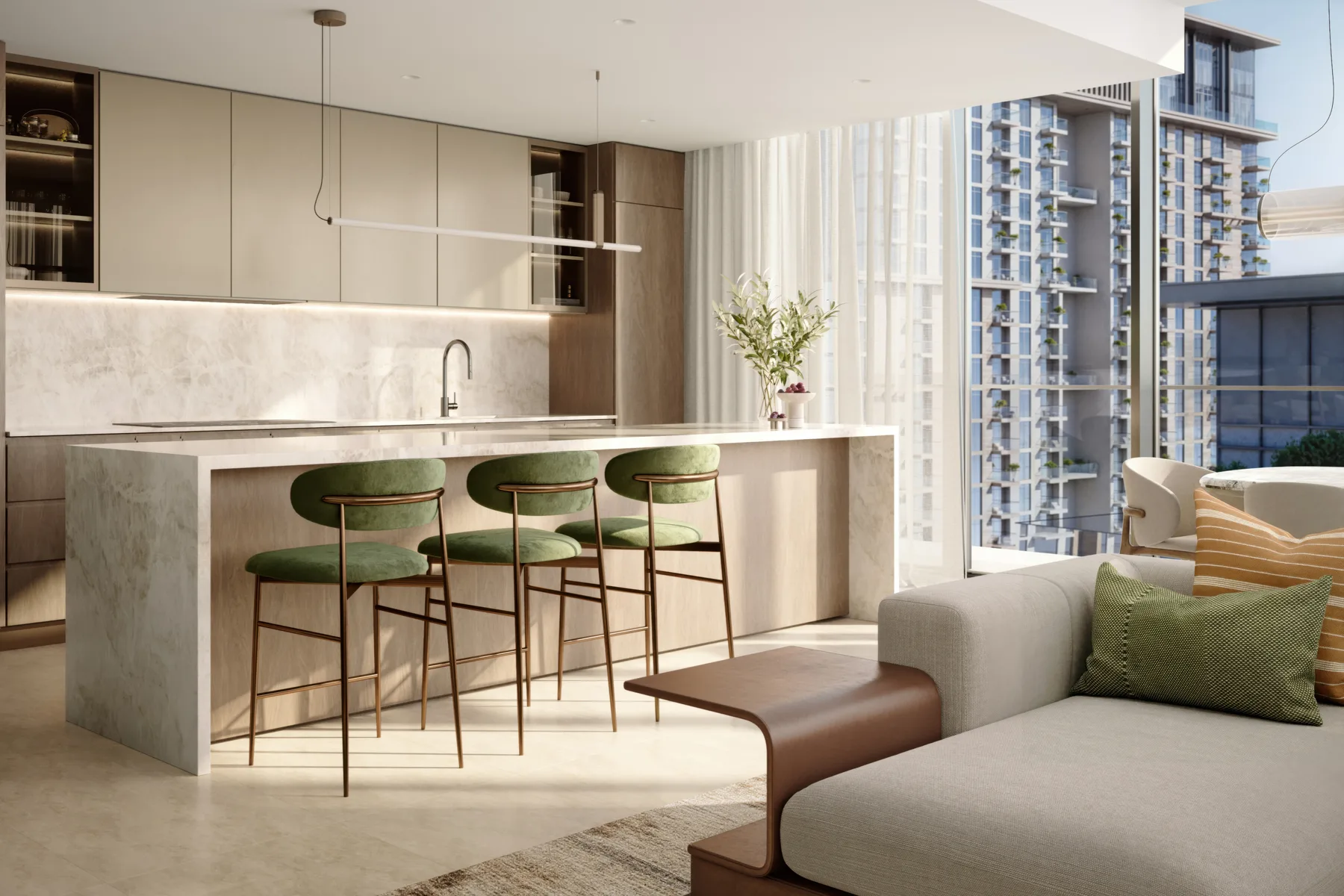 Kitchen with island
