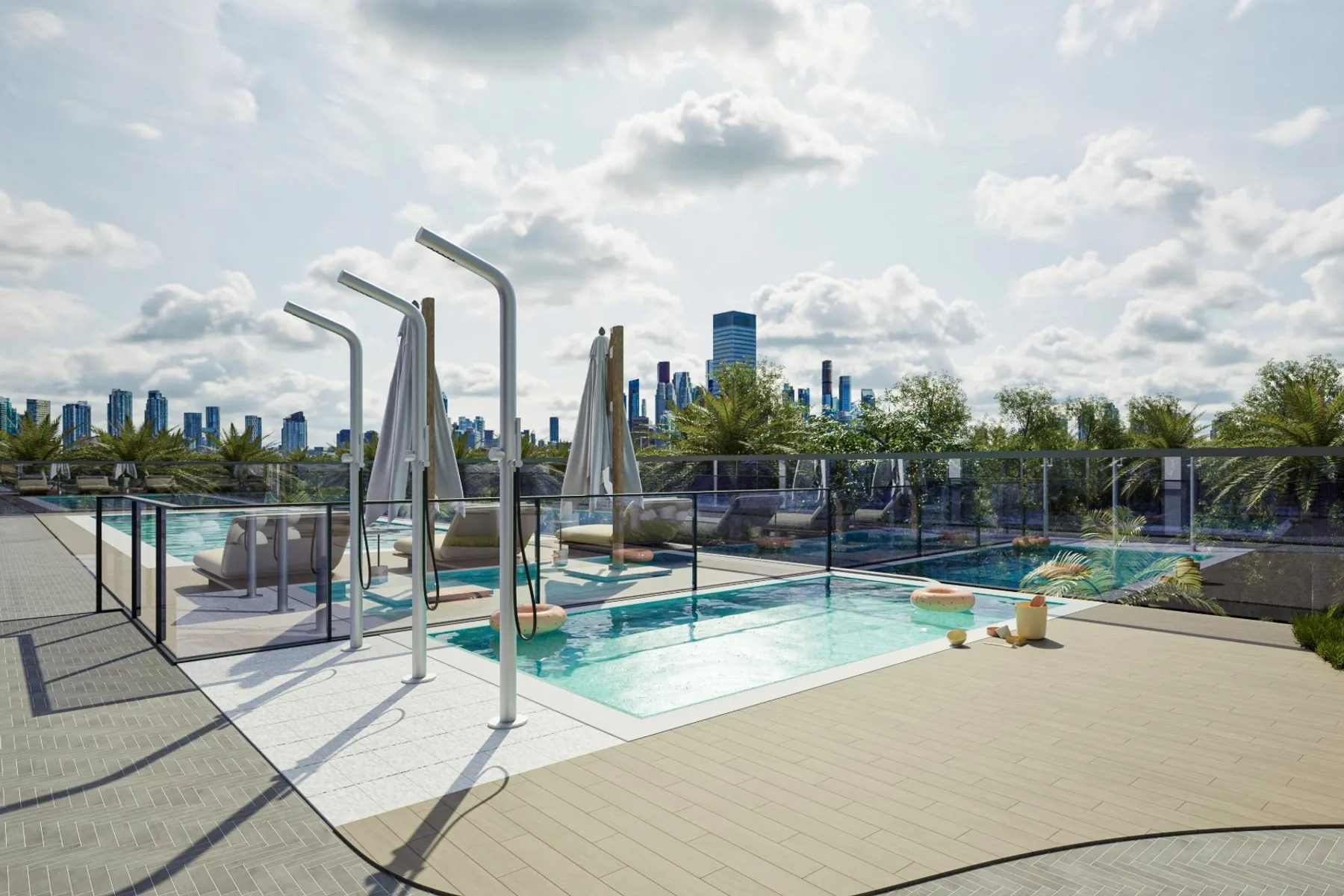 Pool deck above the skyline