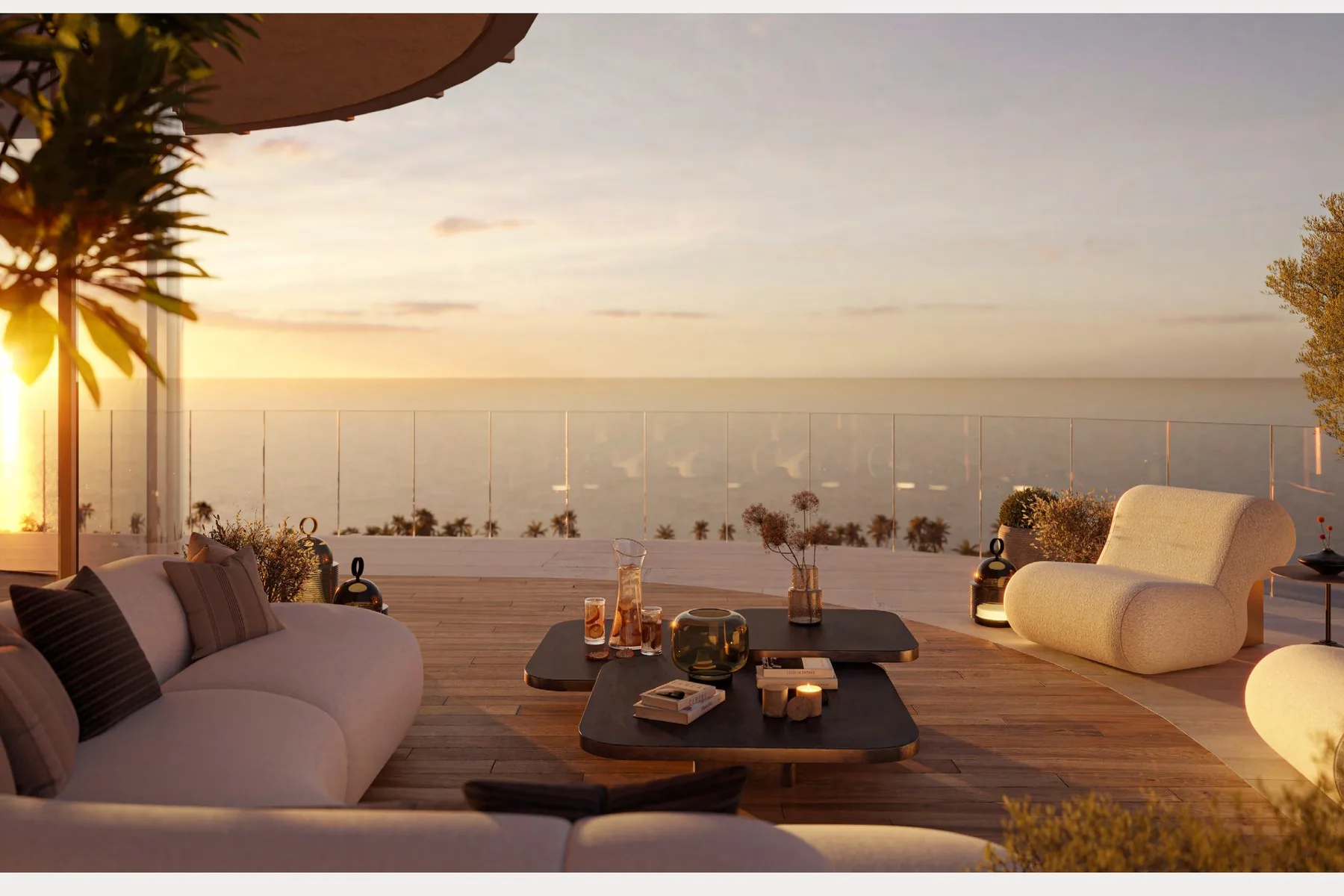 Terrace at sunset