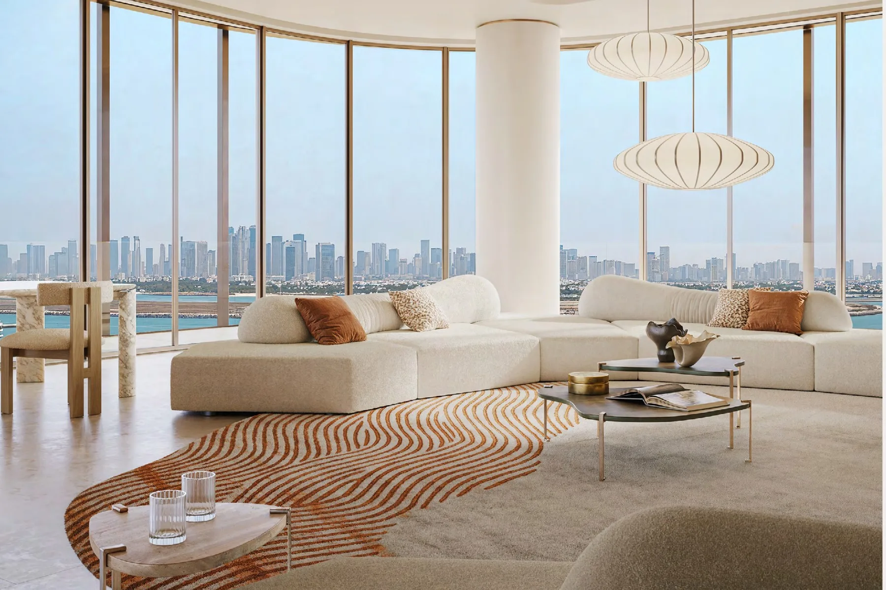 Living room with skyline view