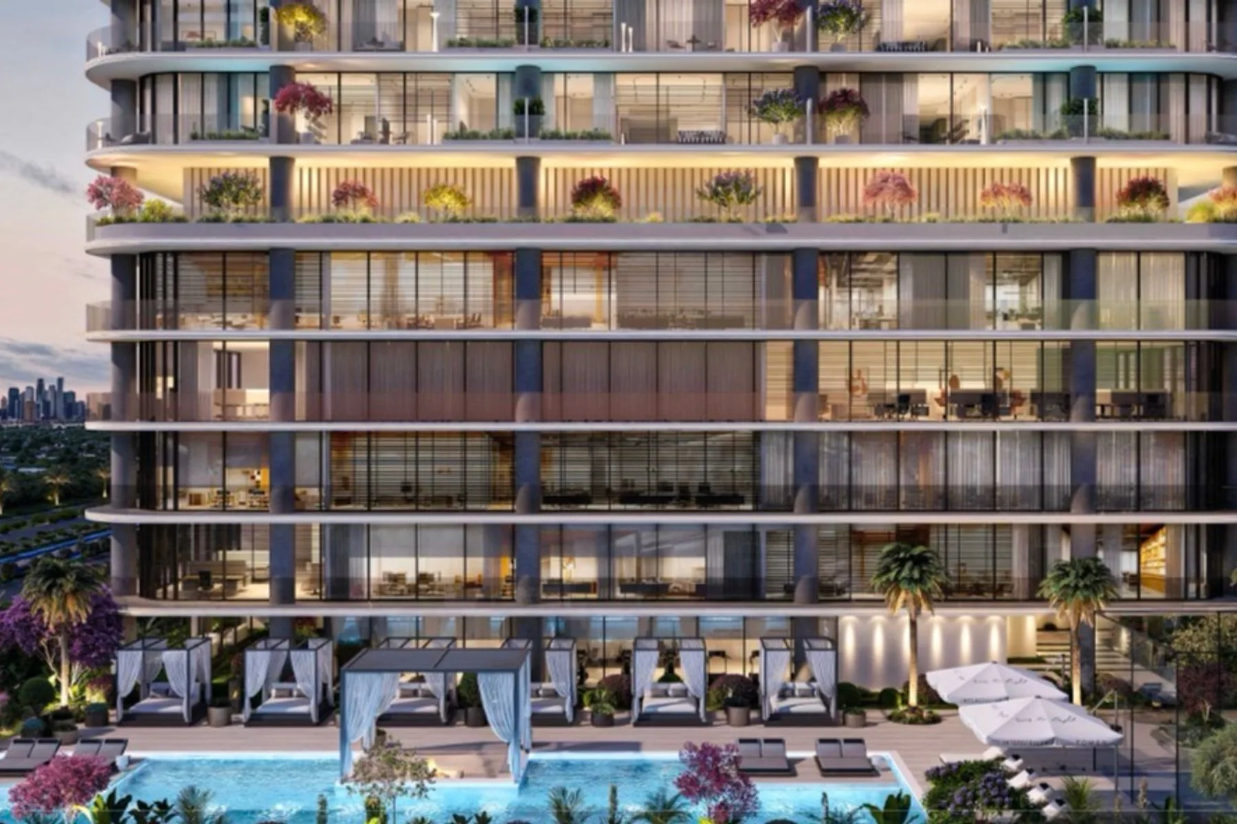Pool deck and lower floors