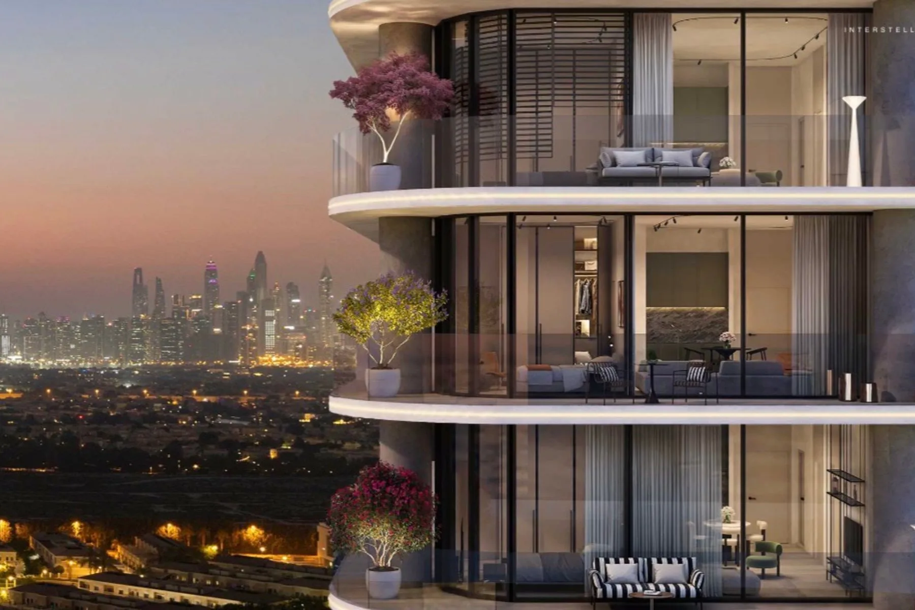 Balconies with Dubai Marina skyline
