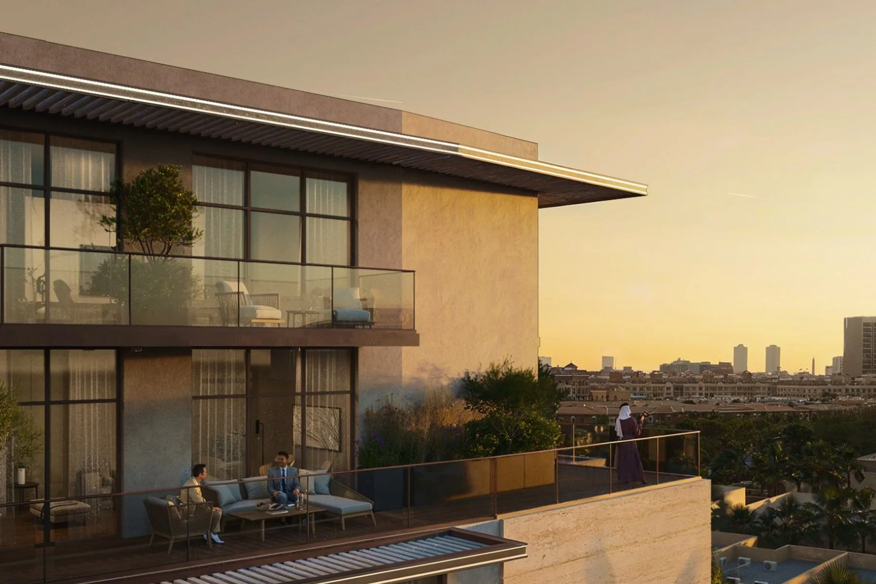 Terrace at sunset