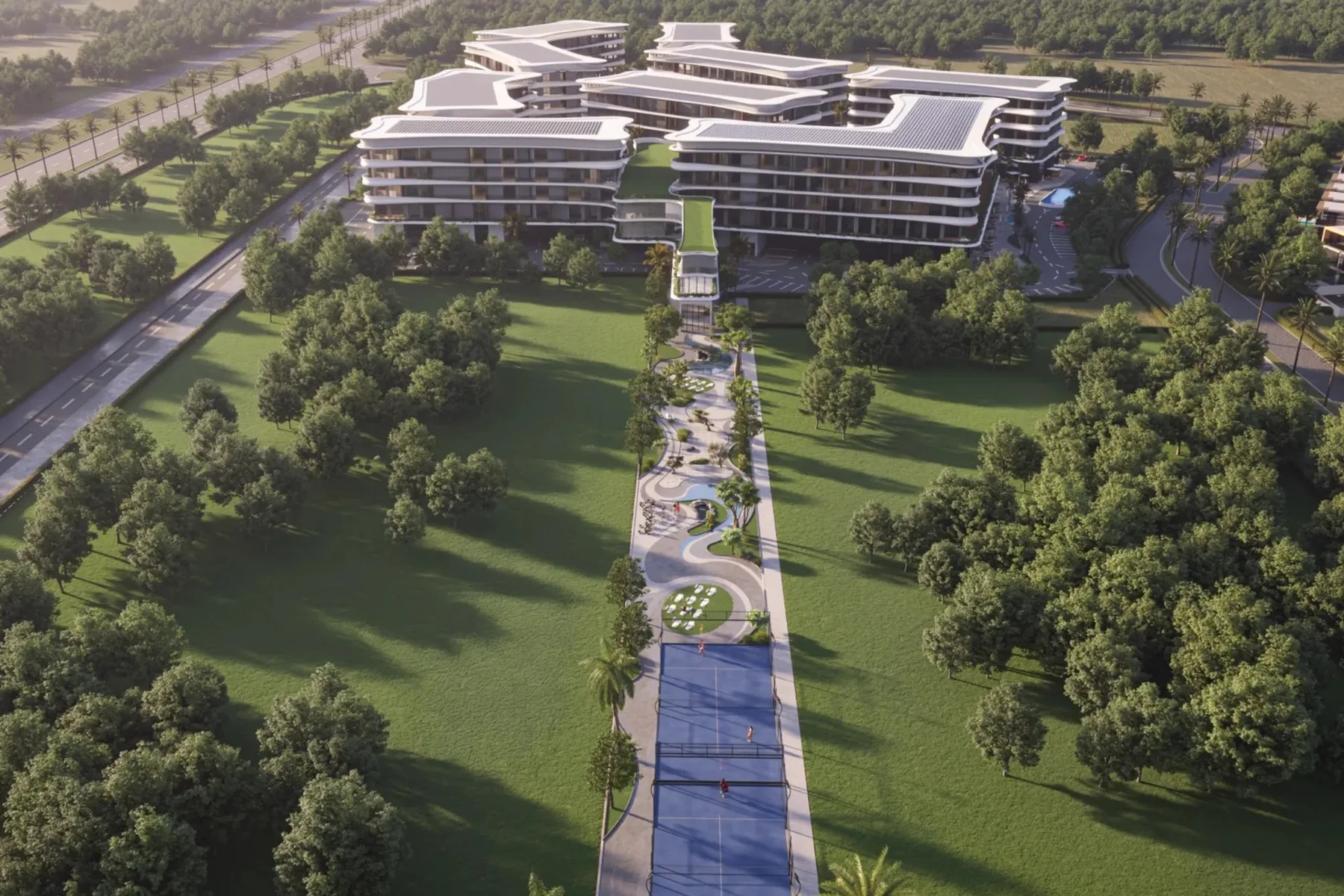 Park, promenade and padel courts