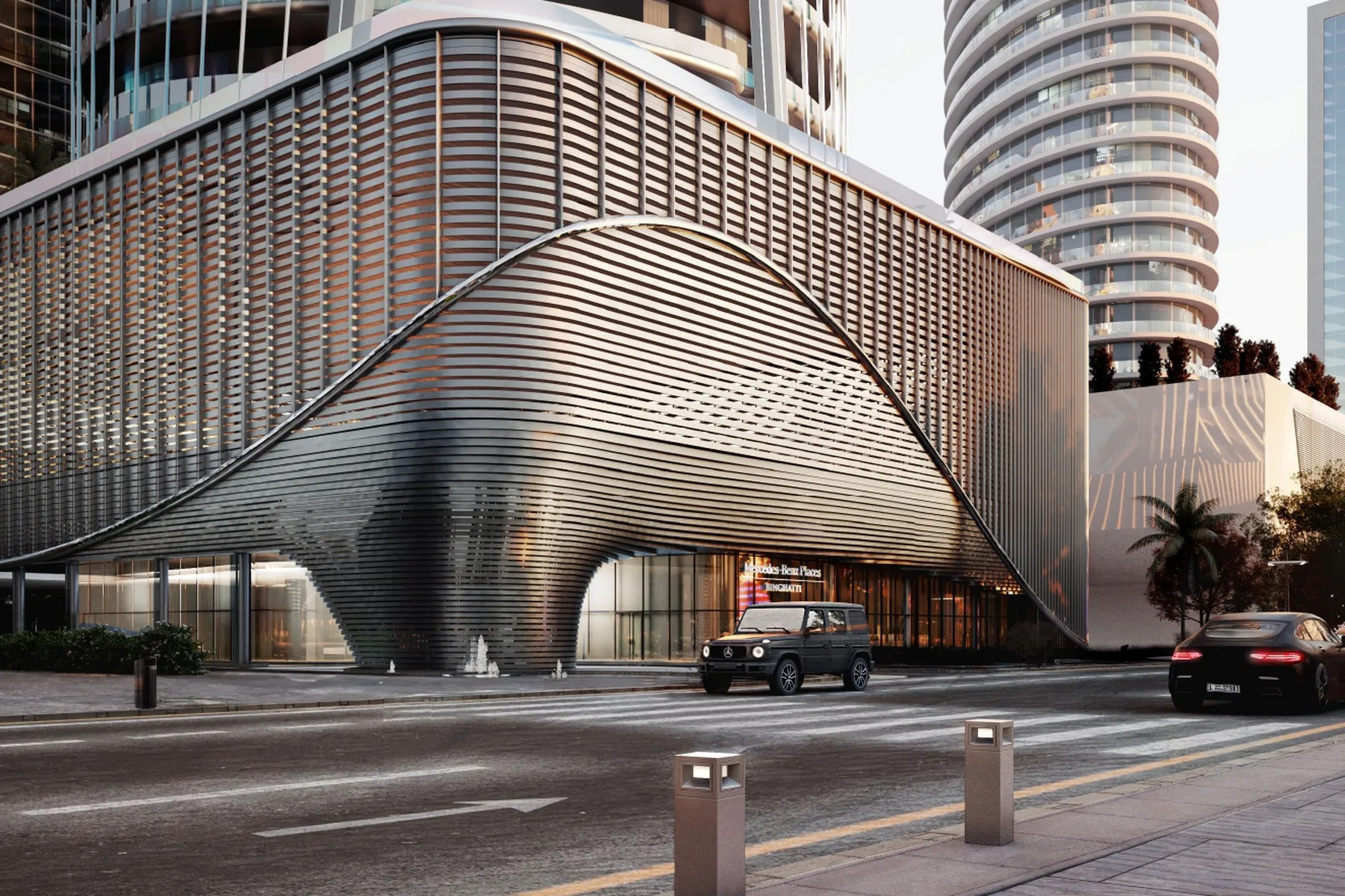 Podium and entrance