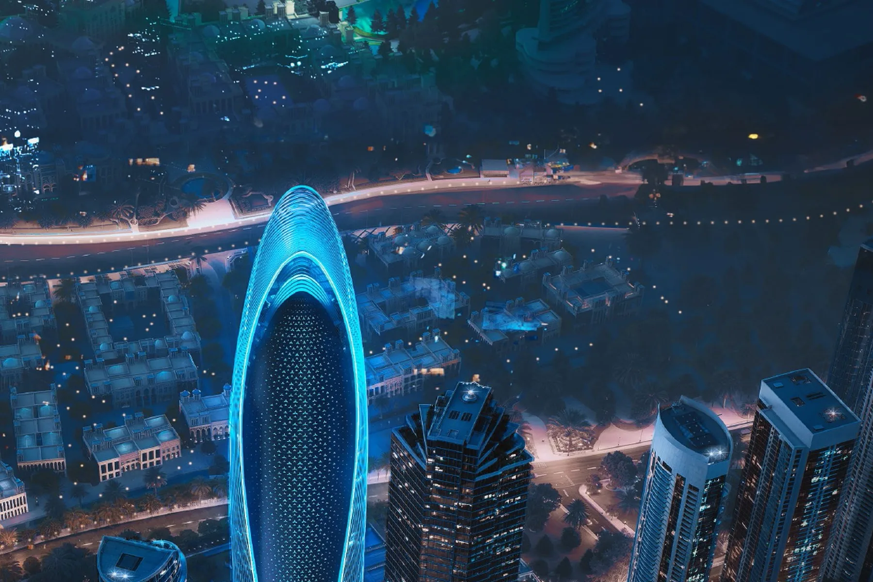 Aerial at night
