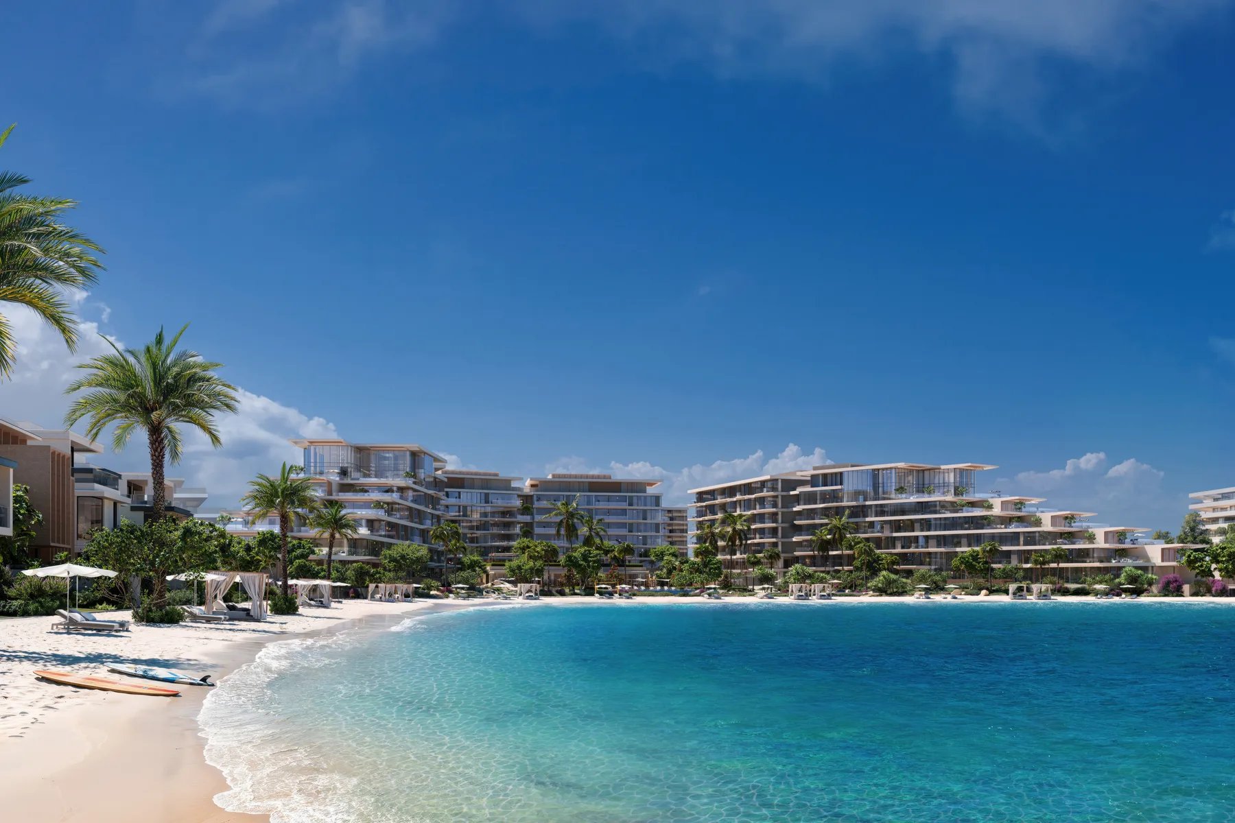 Stepped facades facing the sea