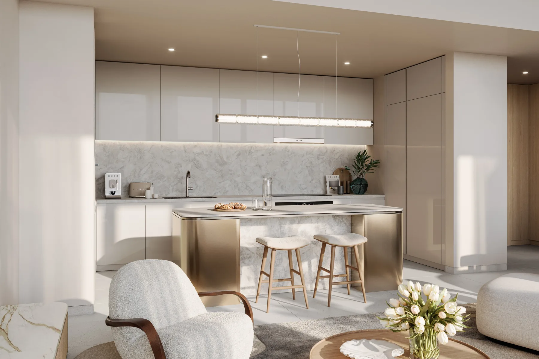 Kitchen with island