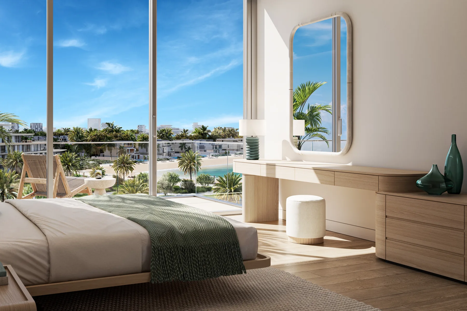 Bedroom facing the water