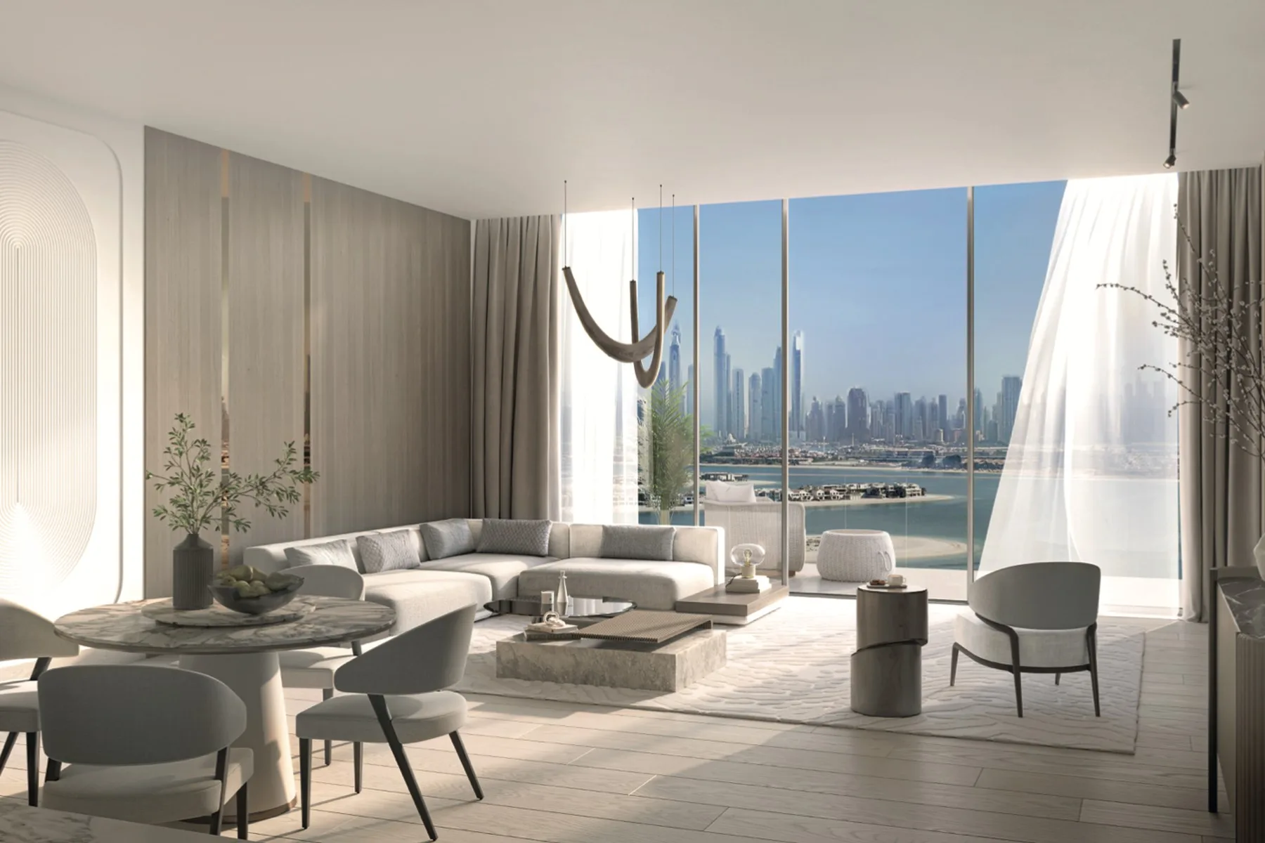 Living room with skyline view