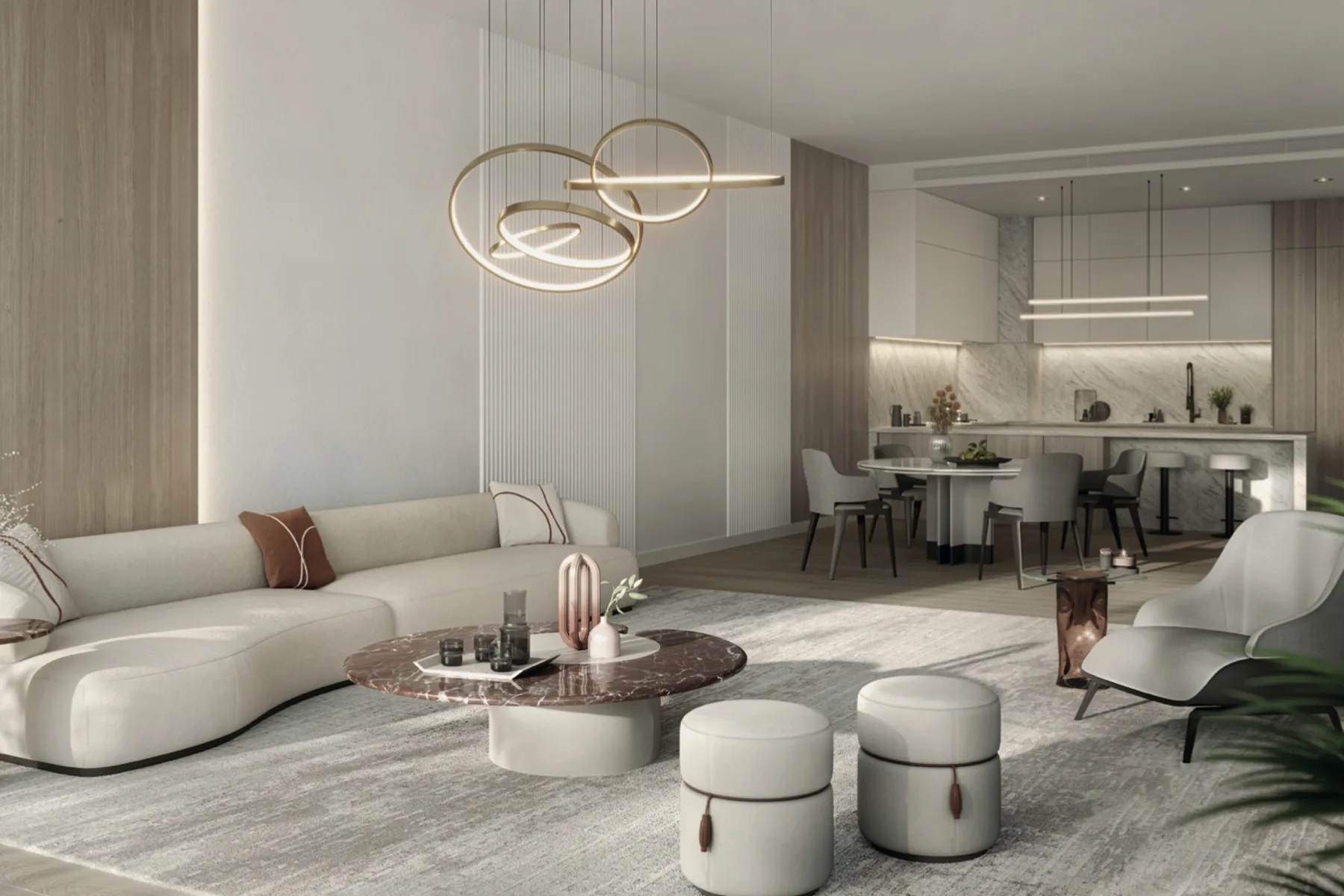 Living and kitchen