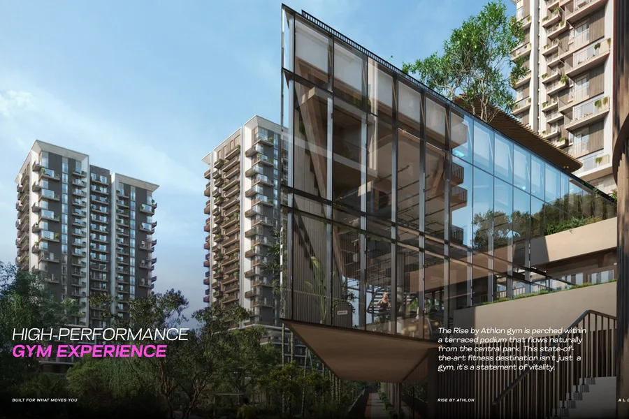 Towers and podium gym exterior