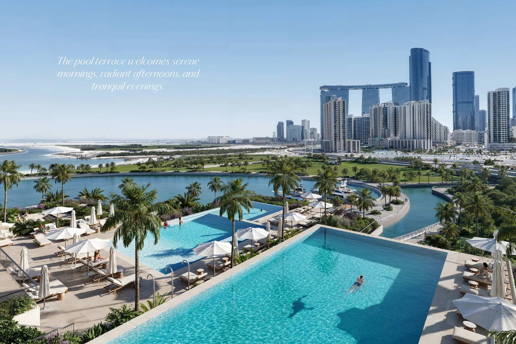 Pool terrace and skyline