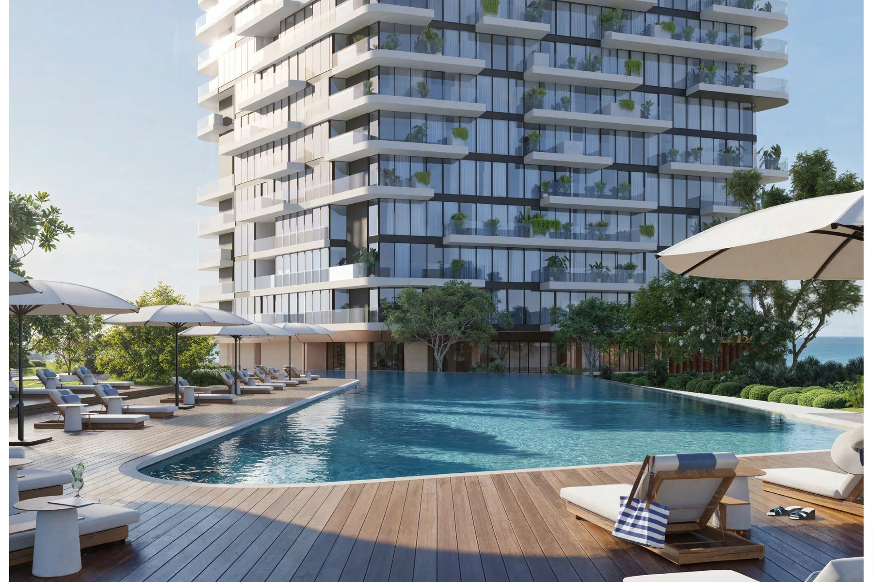 Podium pool and tower