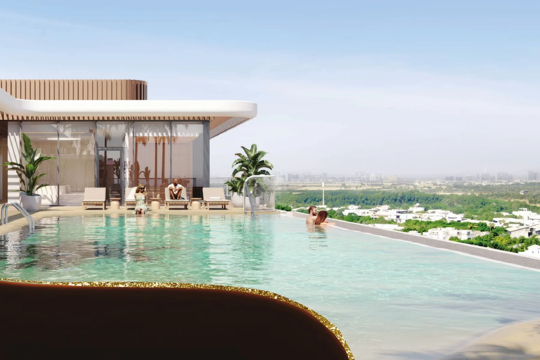 Resort-style swimming pool