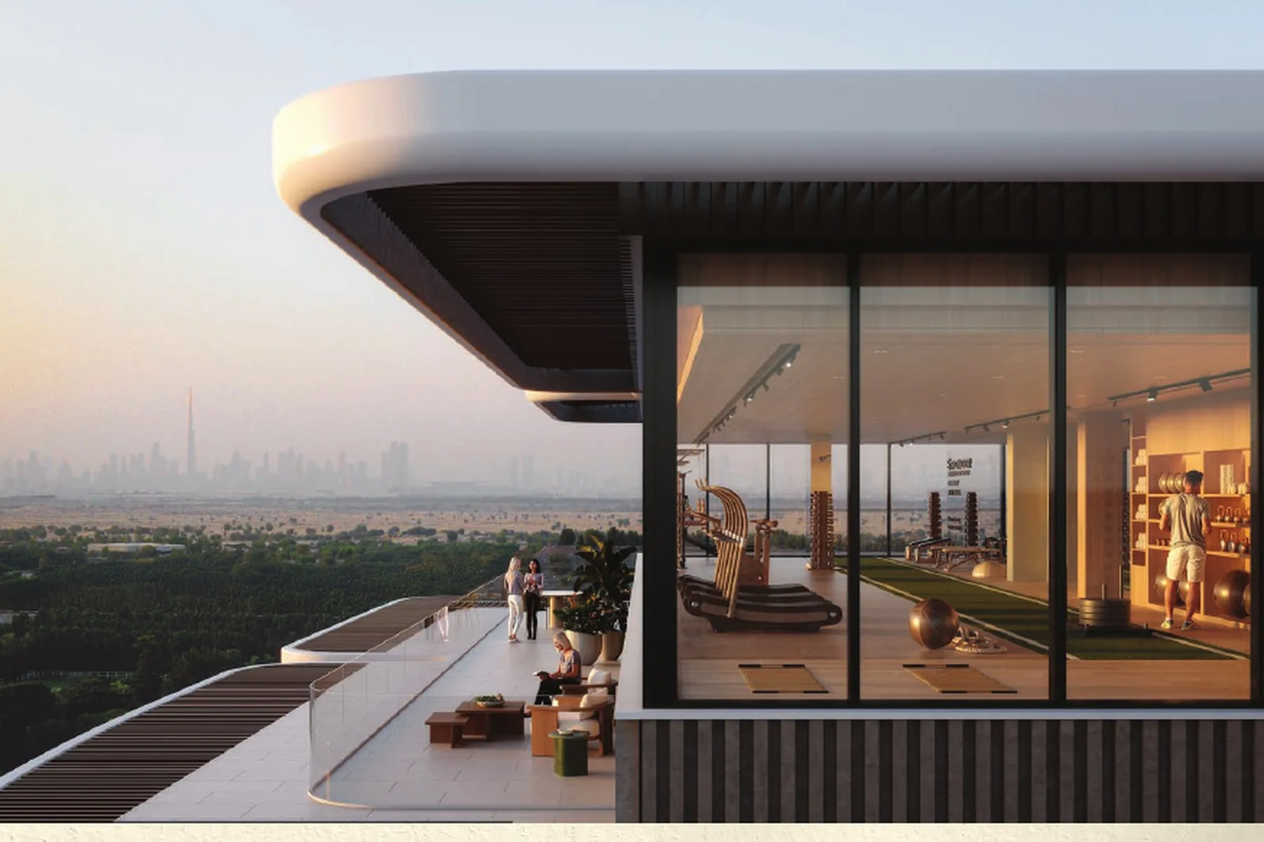 Rooftop gym and terrace
