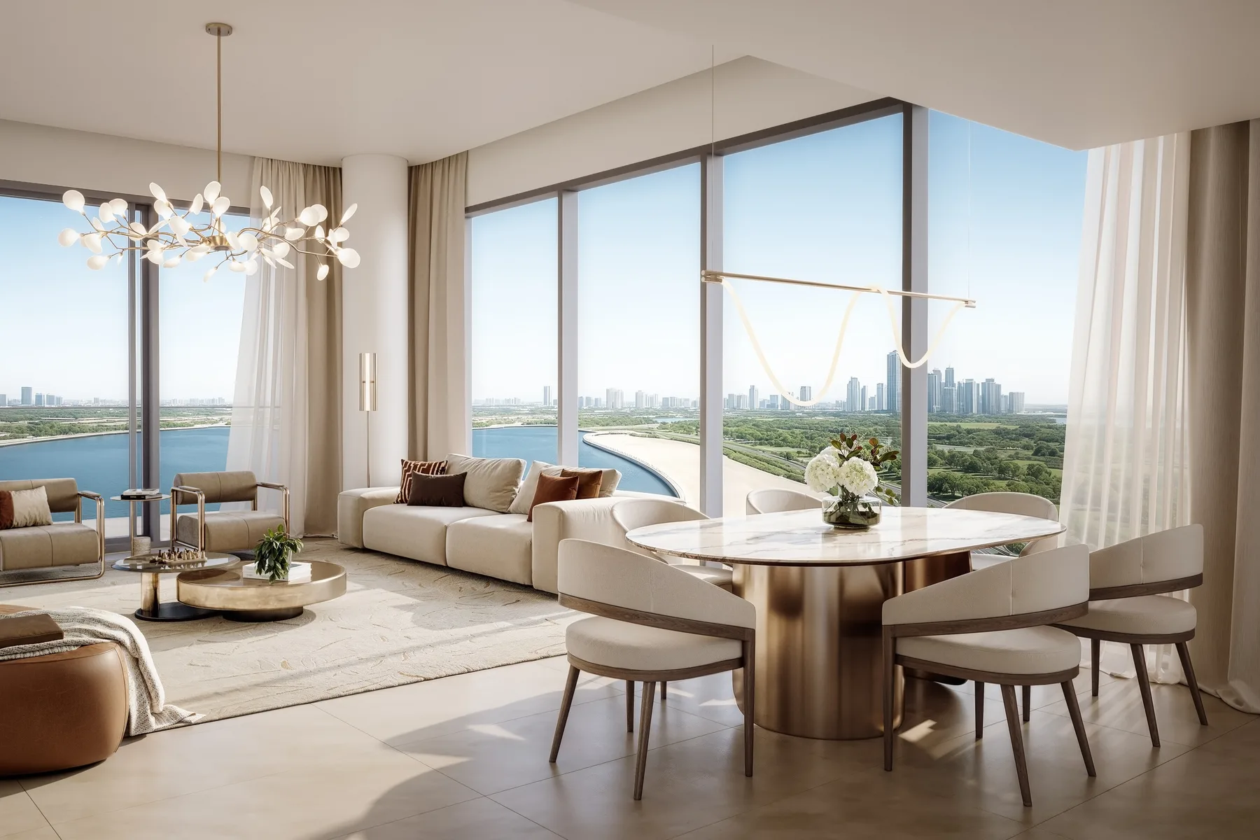 Living room of a two-bedroom residence