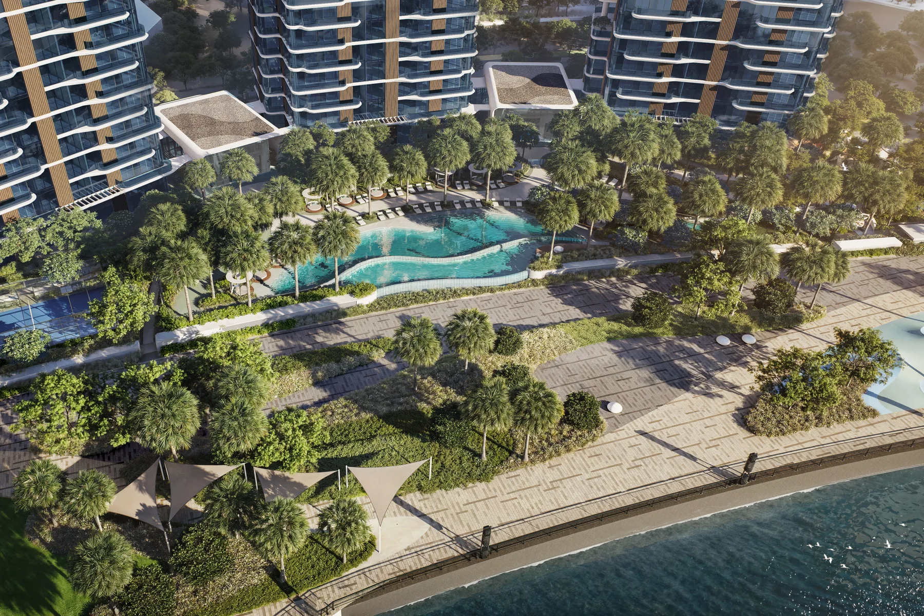 Pool between the towers
