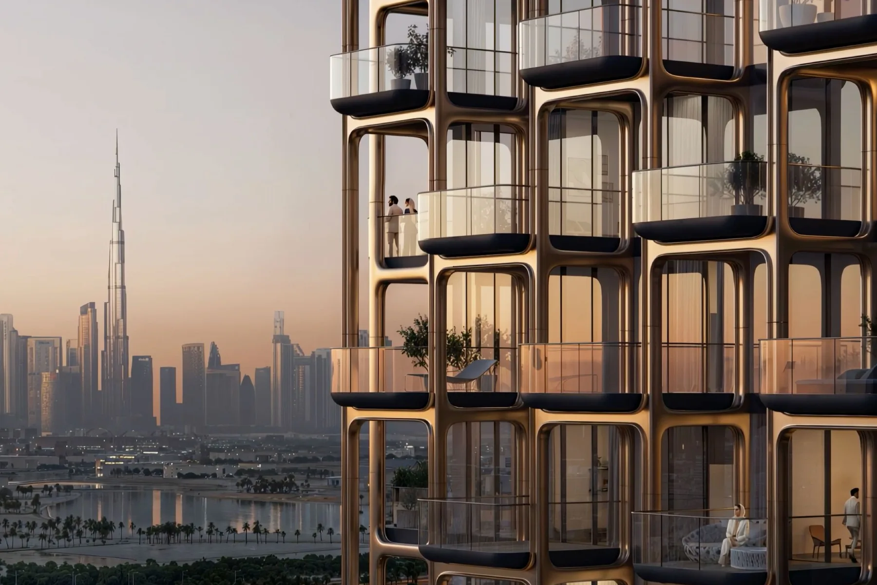 Facade detail with Burj Khalifa view