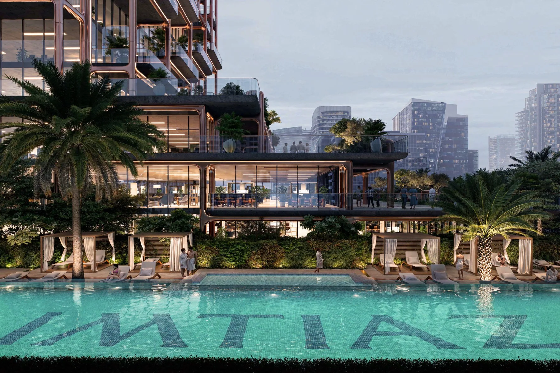 Podium pool deck