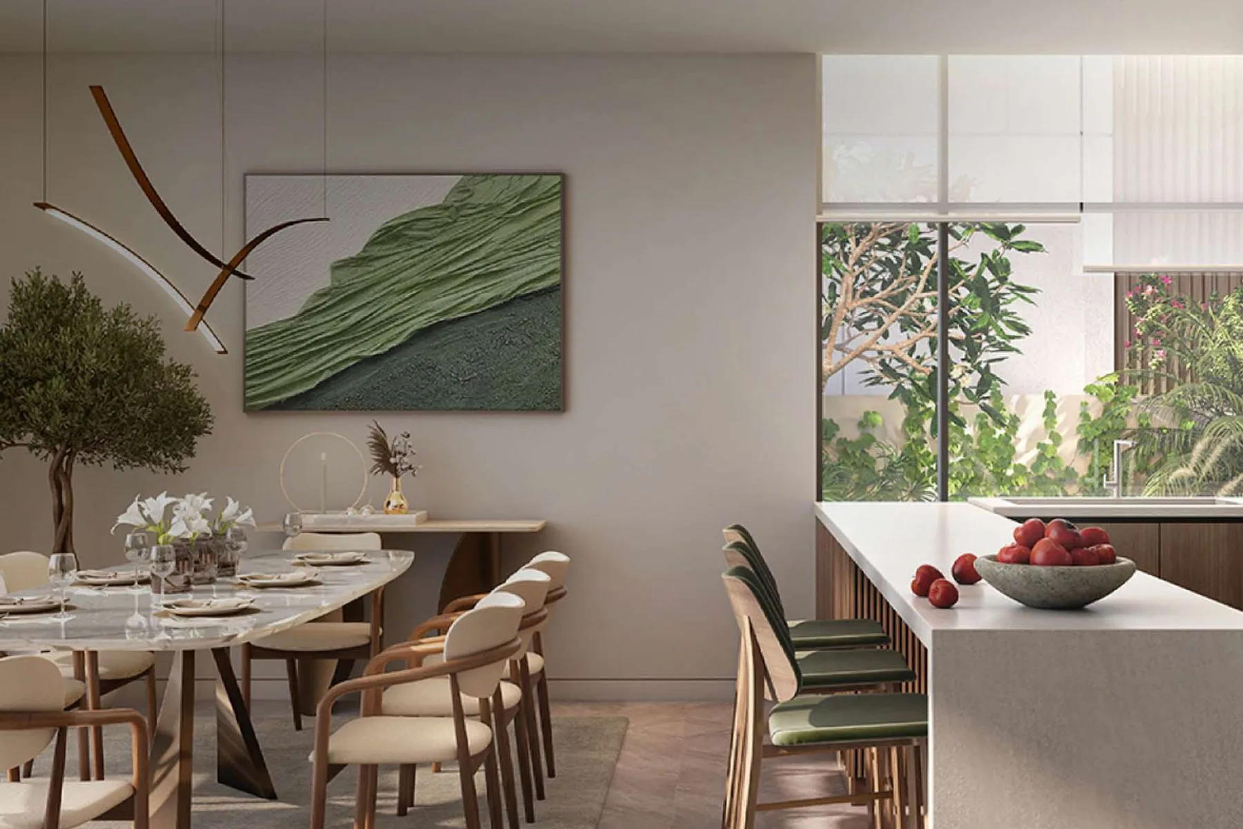 Dining and kitchen