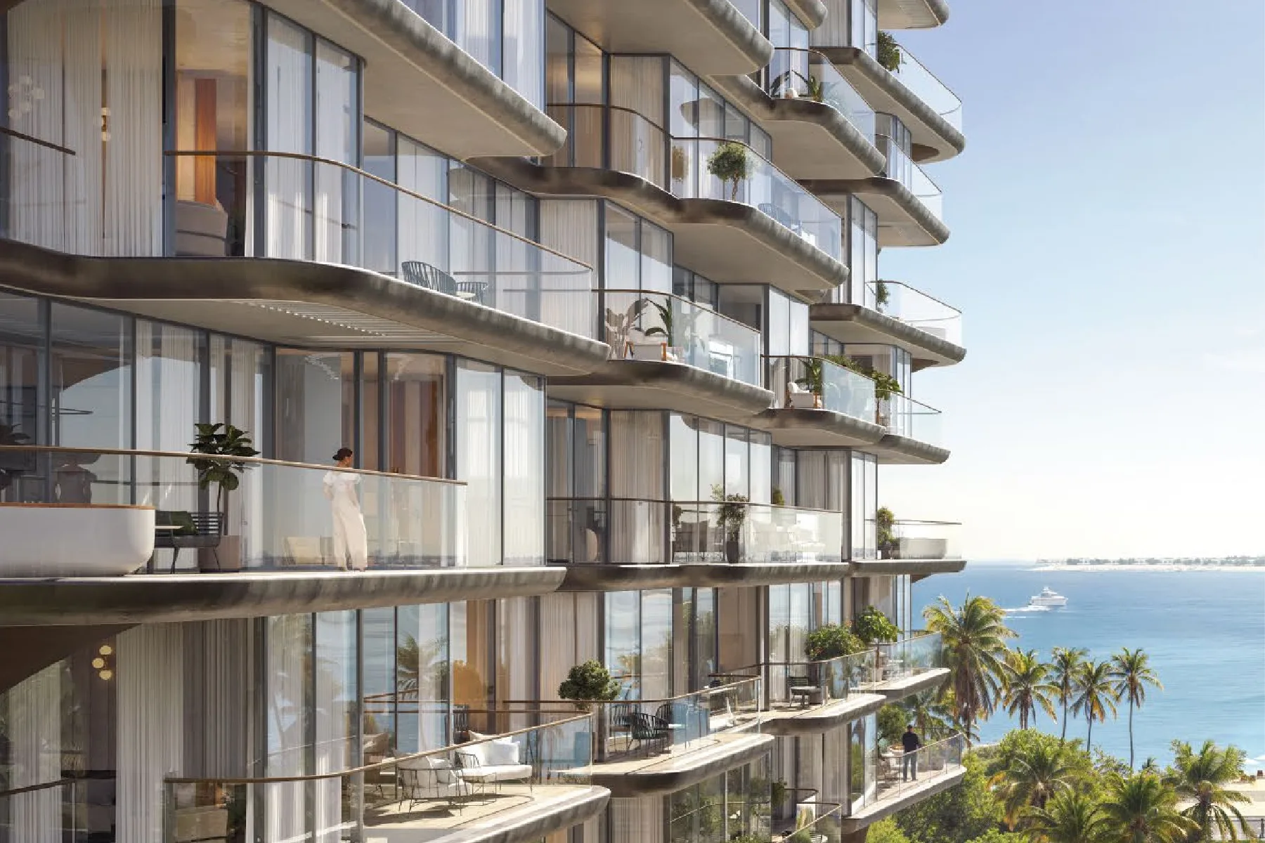 Balconies over the pool deck