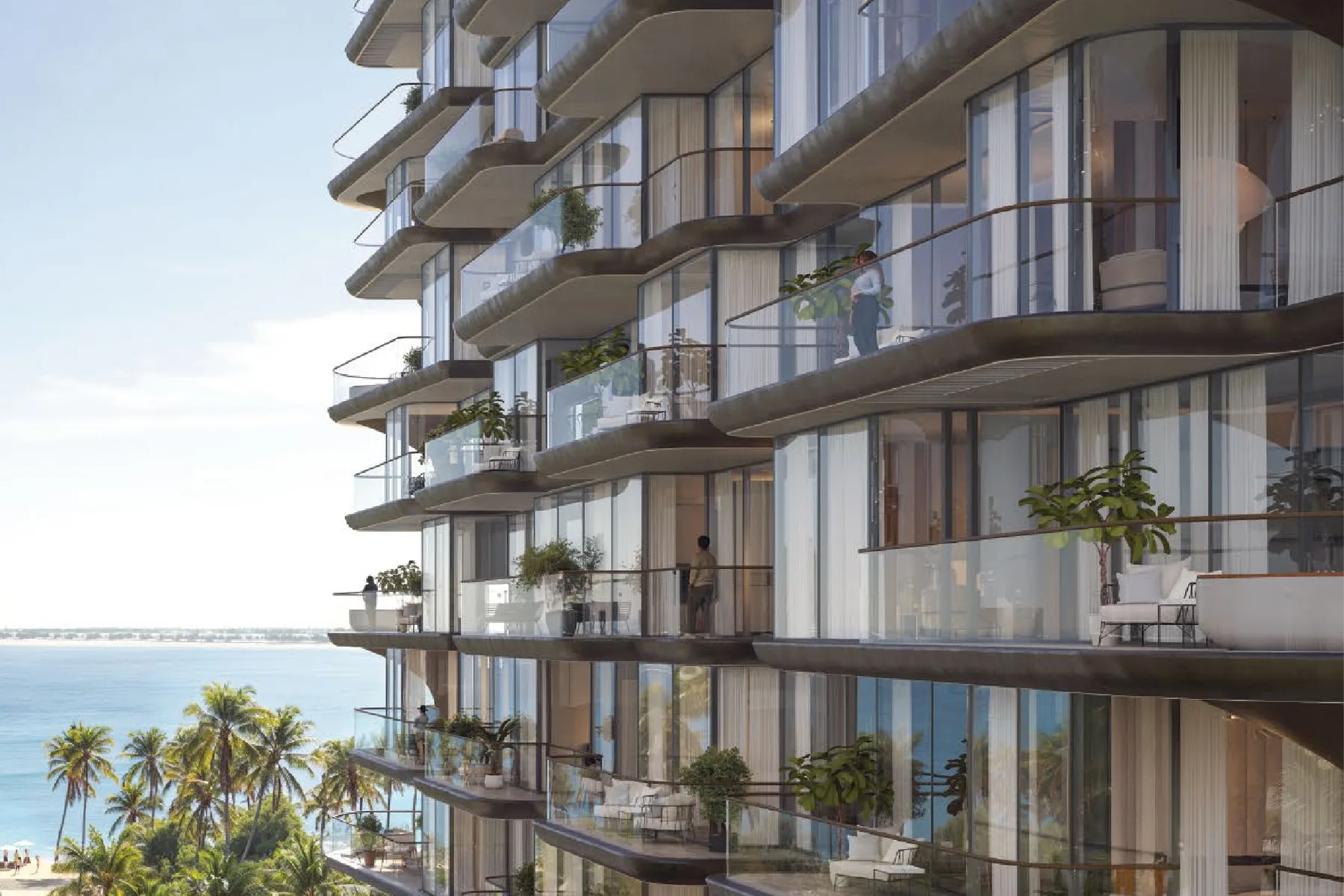 Terraces facing the sea