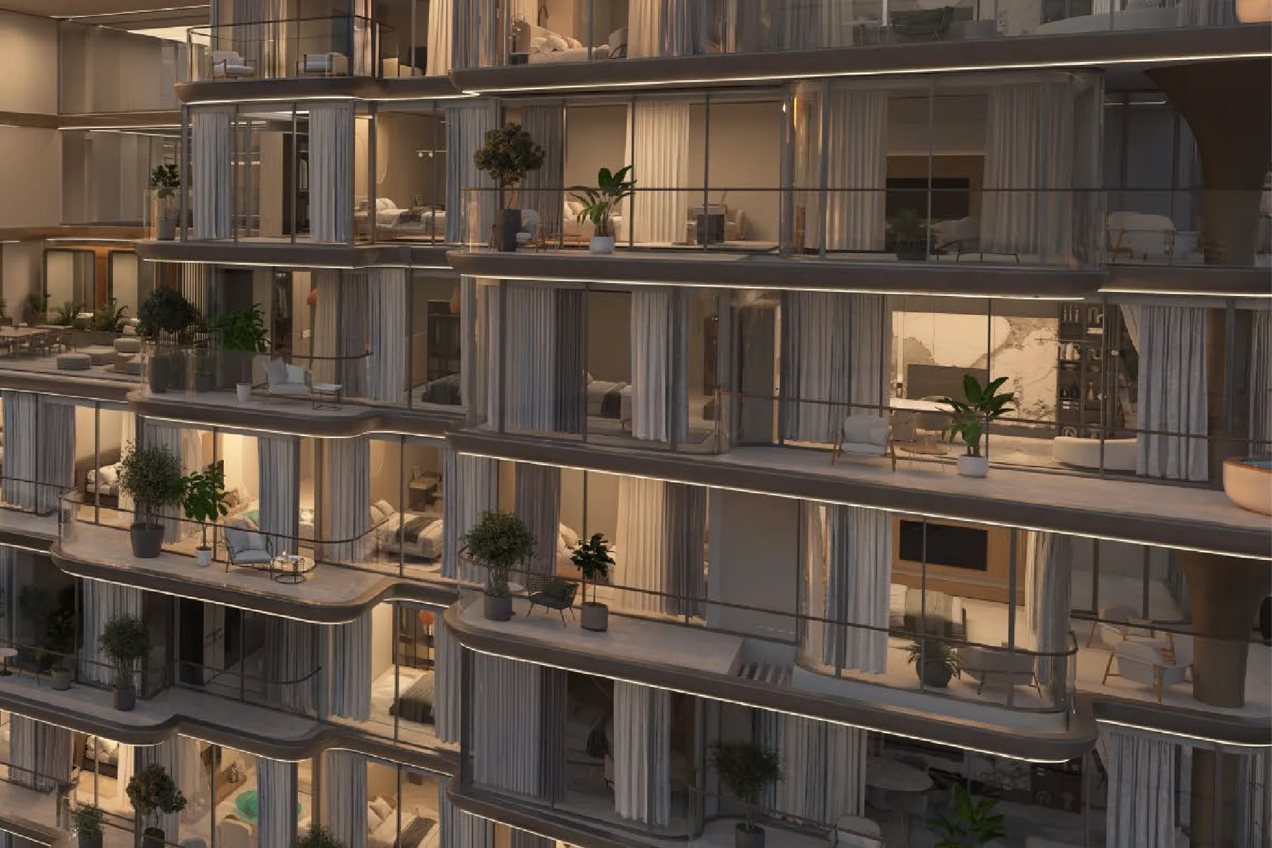 Balconies in the evening