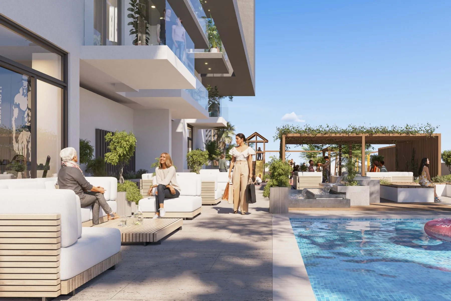 Pool terrace on the amenity floor