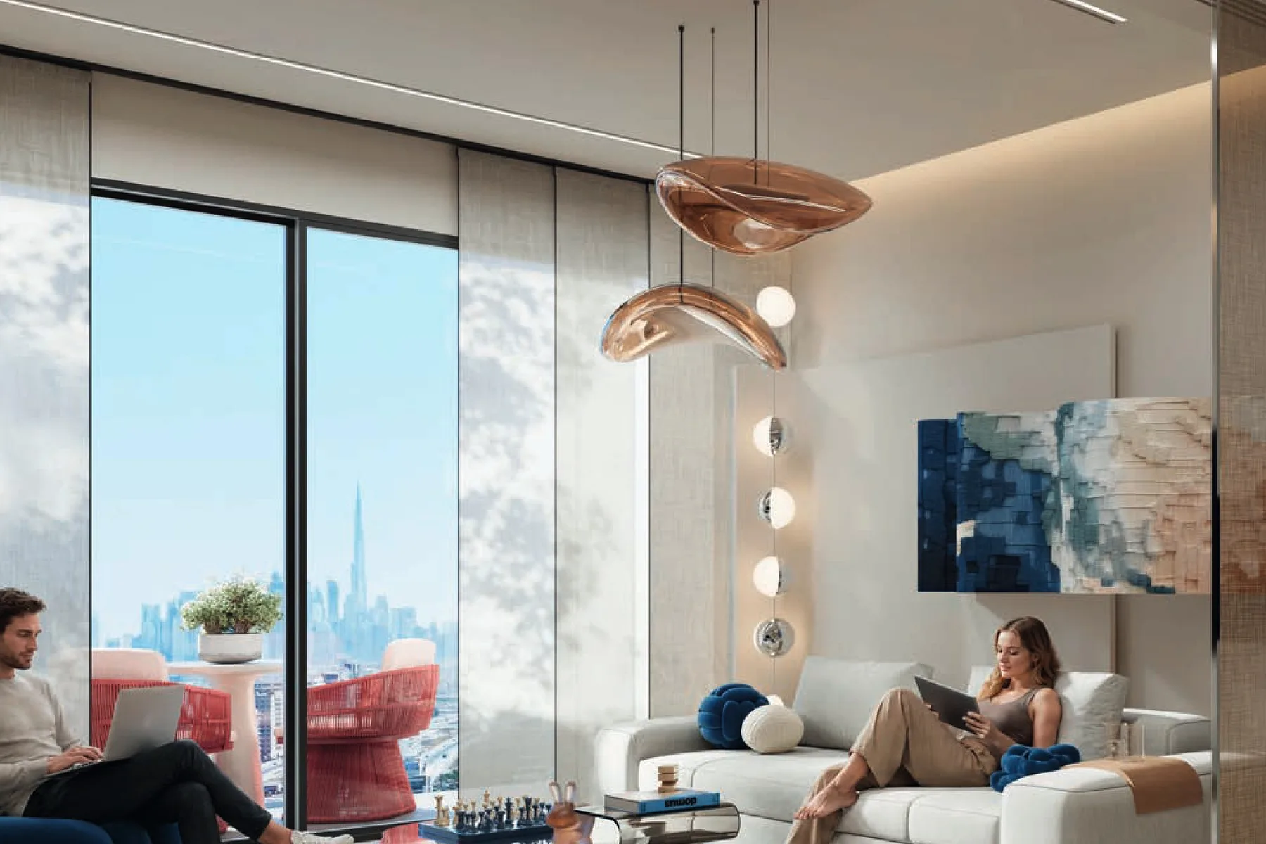 Living room with a view over the community