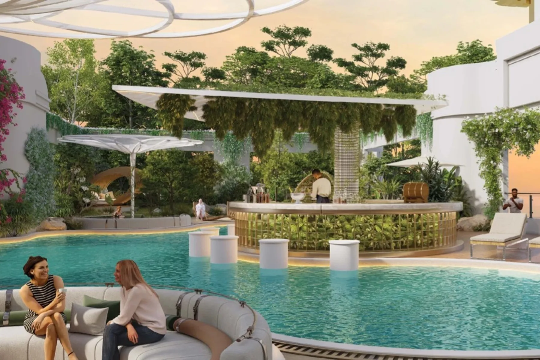 Pool bar on the leisure deck
