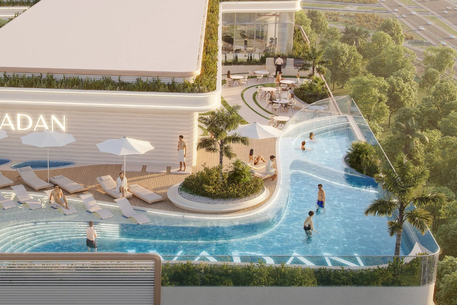 Rooftop pool deck